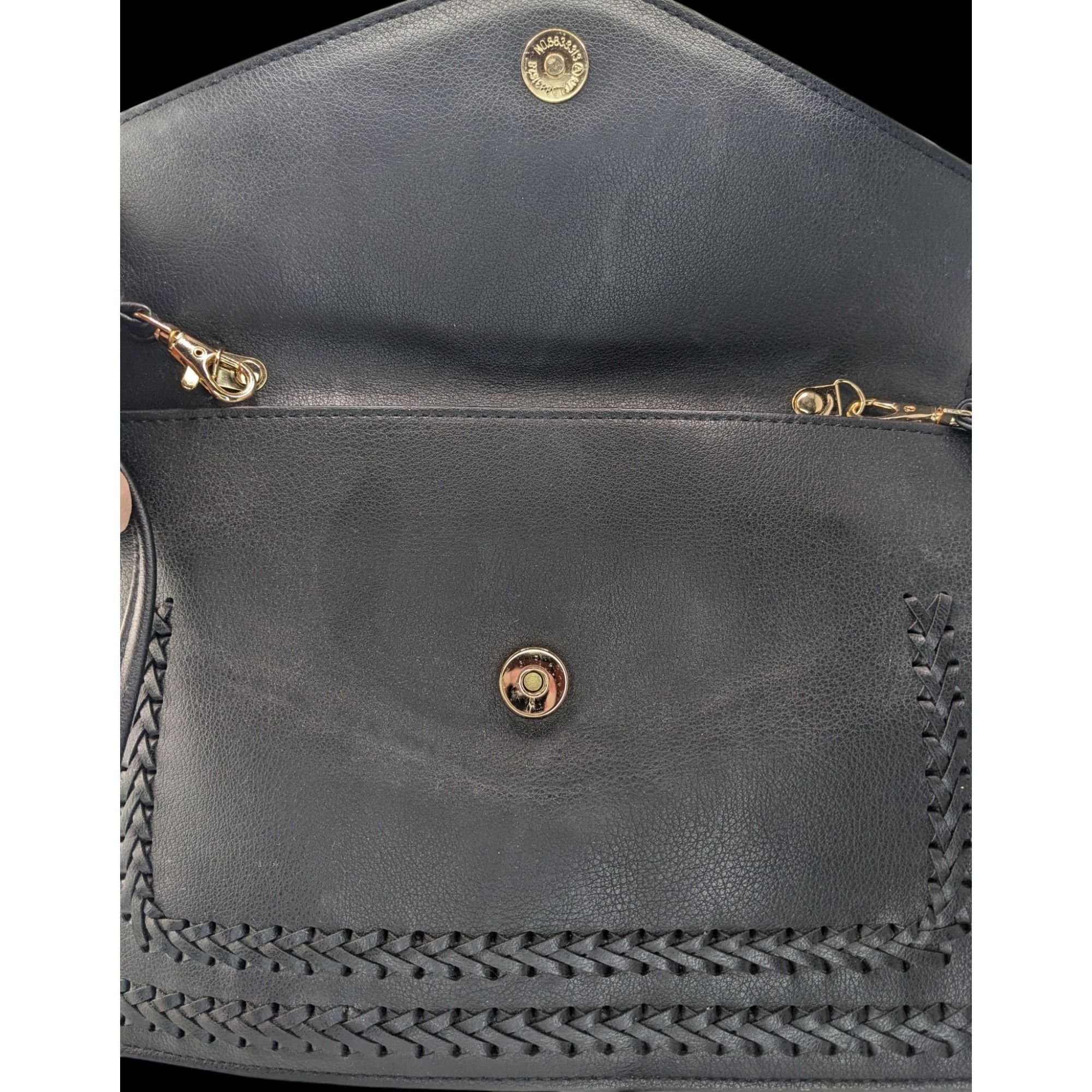 Other Black Leather Bohemian Crossbody Bag With Handwoven Details Size ONE SIZE - 4 Thumbnail