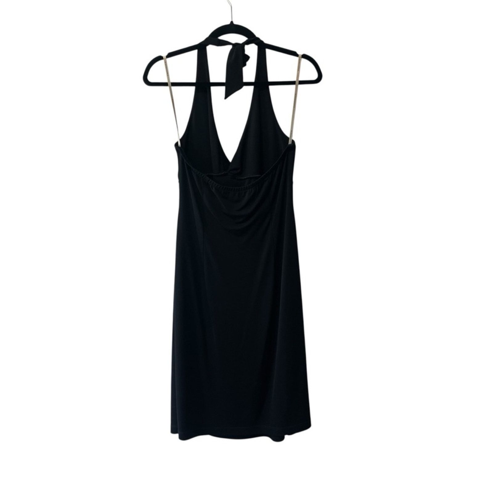 Bcbgmaxazria BCBG Max Azria Matte Jersey V Neck Halter Tie Midi Large Size L / US 10 / IT 46 - 3 Thumbnail