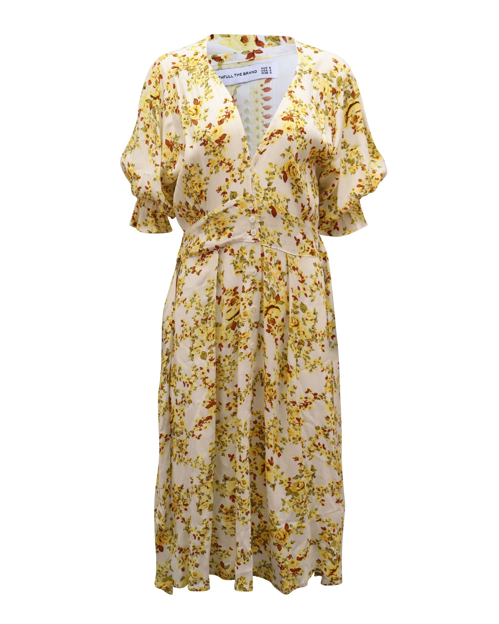 FAITHFULL Faithfull The Brand Rafa Floral-Print Button-Front Puff Slee Size S / US 4 / IT 40 - 1 Thumbnail