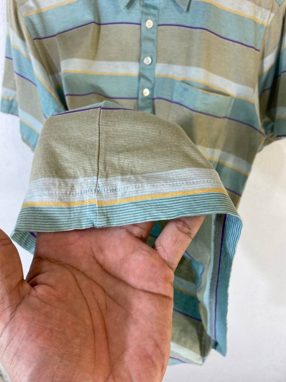 Vintage vintage yves saint laurent striped polo tee nice design Size US M / EU 48-50 / 2 - 9 Thumbnail