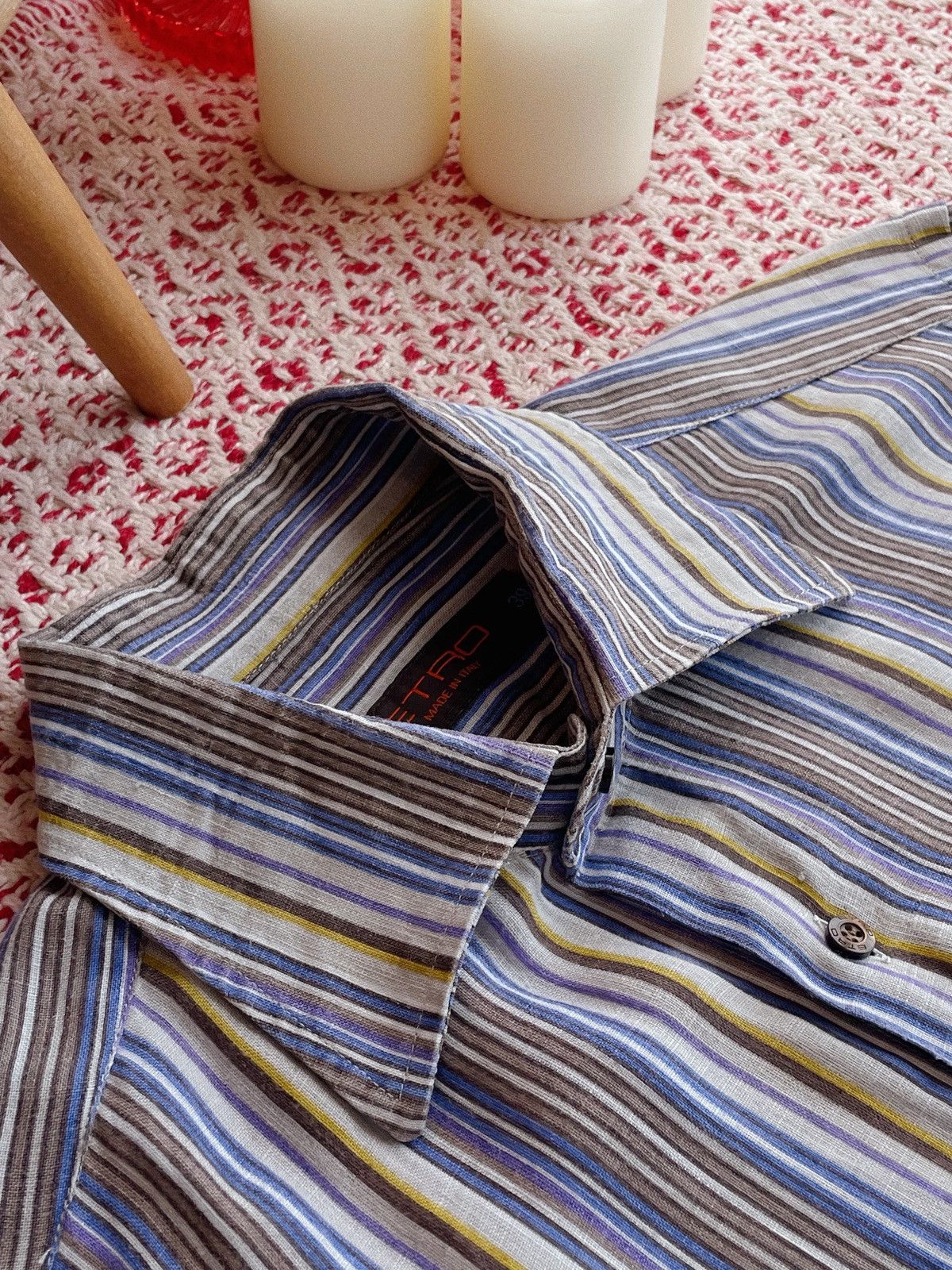 Etro Etro Milano Linen Striped Shirt Size US L / EU 52-54 / 3 - 7 Thumbnail