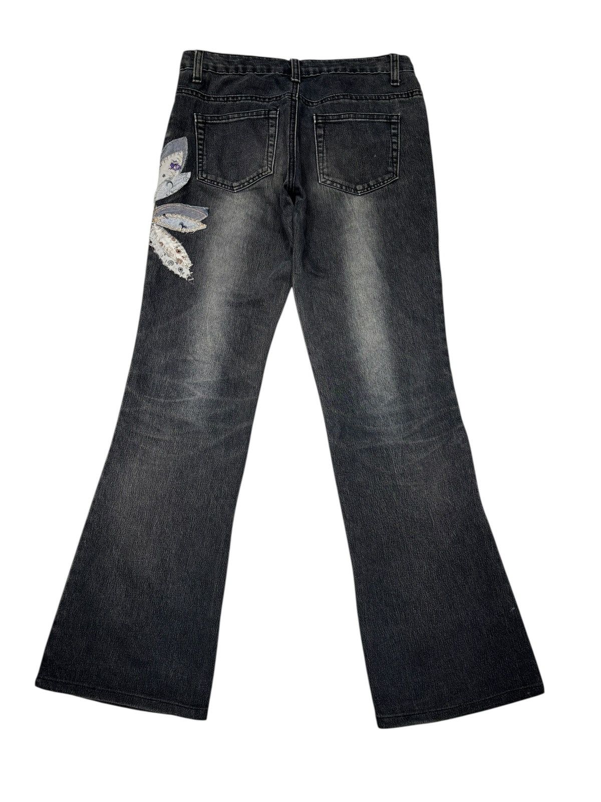If Six Was Nine ARTISAN FLORAL EMBROIDERED FLARE JEANS Size 28" / US 6 / IT 42 - 2 Thumbnail