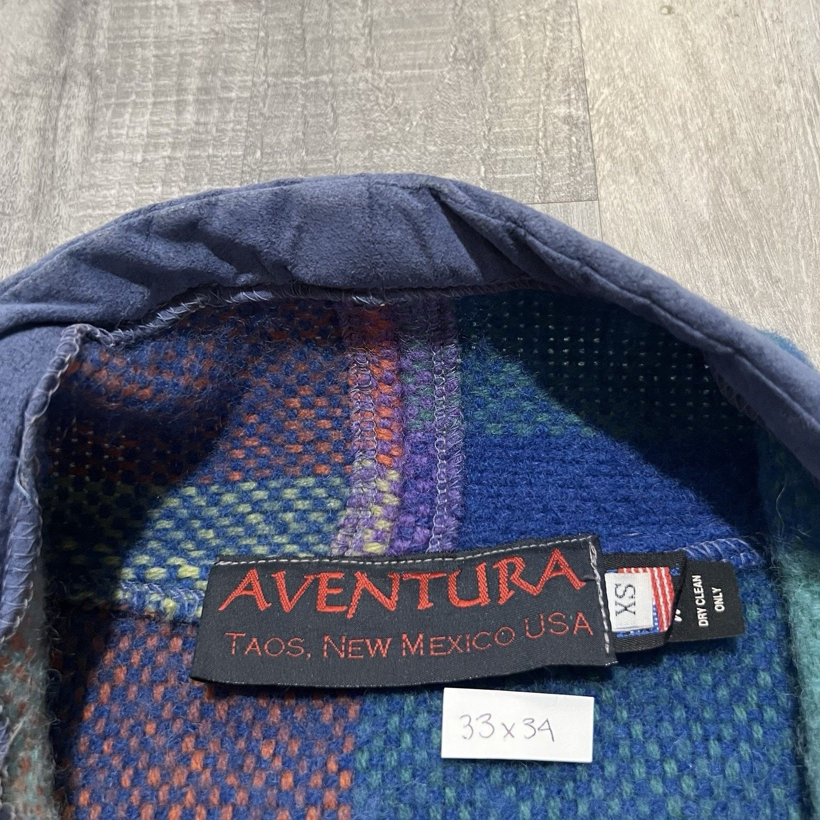Vintage VTG Aventura Taos New Mexico Plaid Wool Fringe Boho Sweater Size XS / US 0-2 / IT 36-38 - 5 Thumbnail