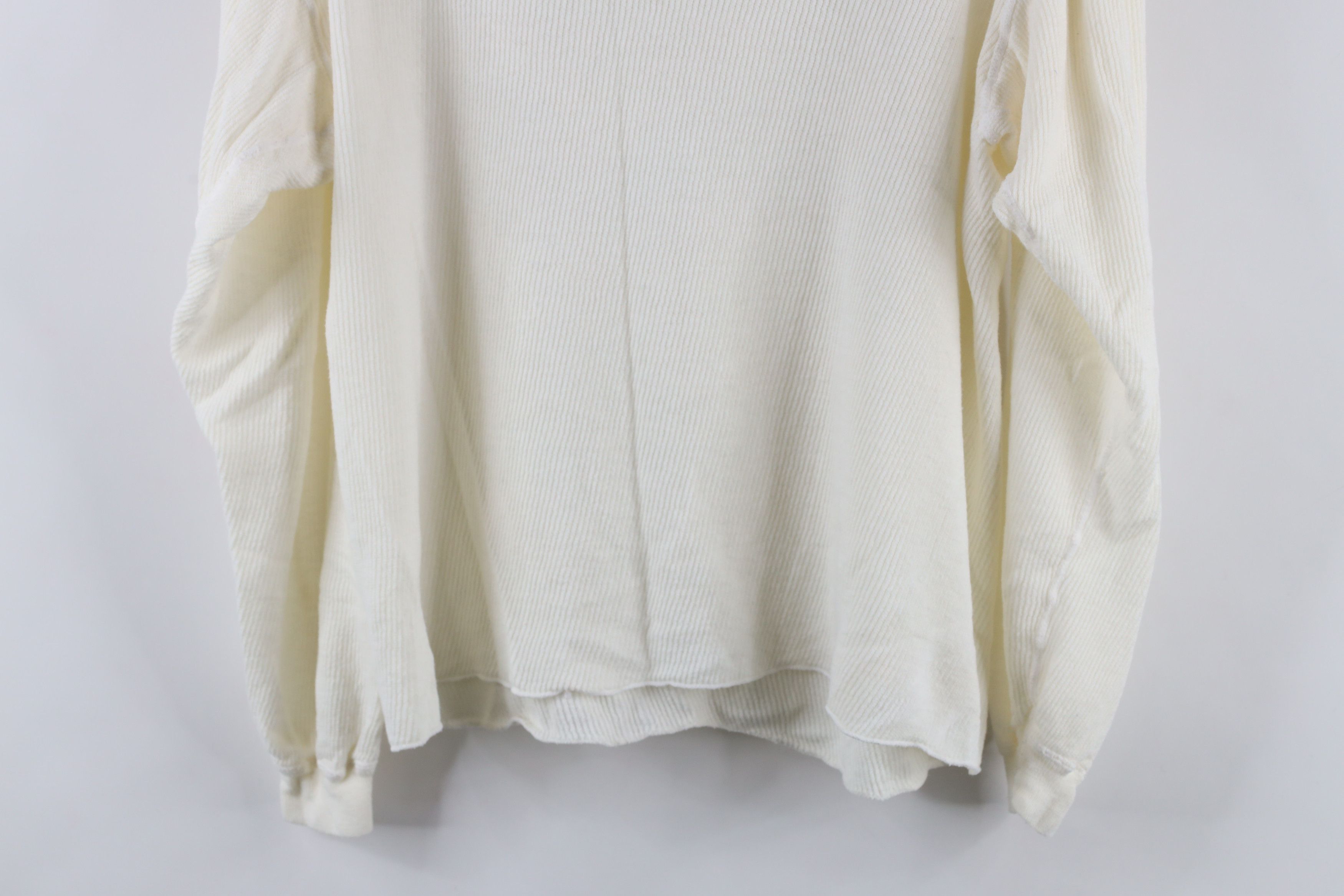 Vintage Vintage 70s Streetwear Thermal Waffle Knit T-Shirt Cream USA Size XL / US 12-14 / IT 48-50 - 9 Thumbnail