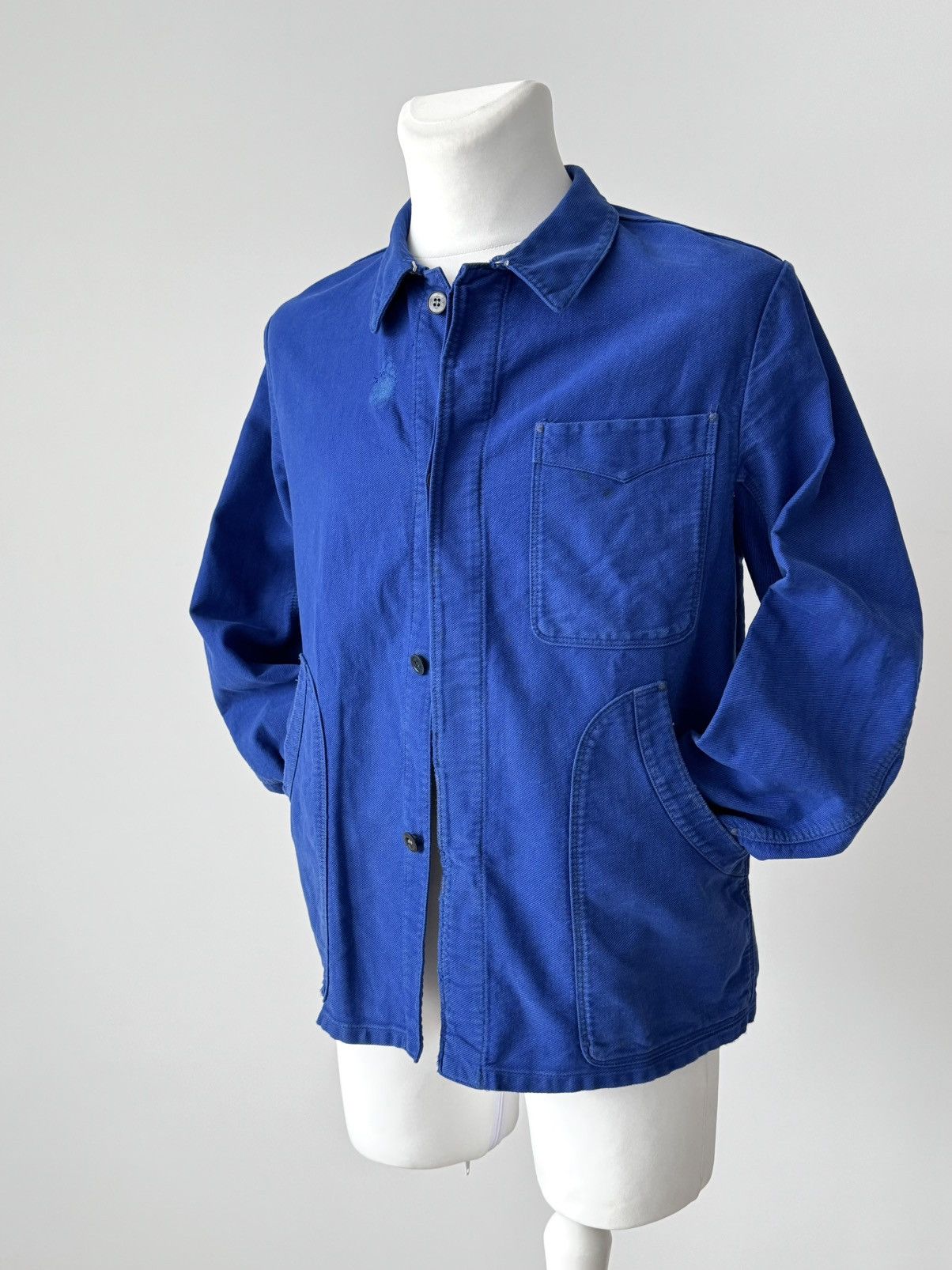 Vetra 1960s Vintage French Workwear ‘Lutteurs’ Sanfor Blue Jacket Size US M / EU 48-50 / 2 - 1 Thumbnail