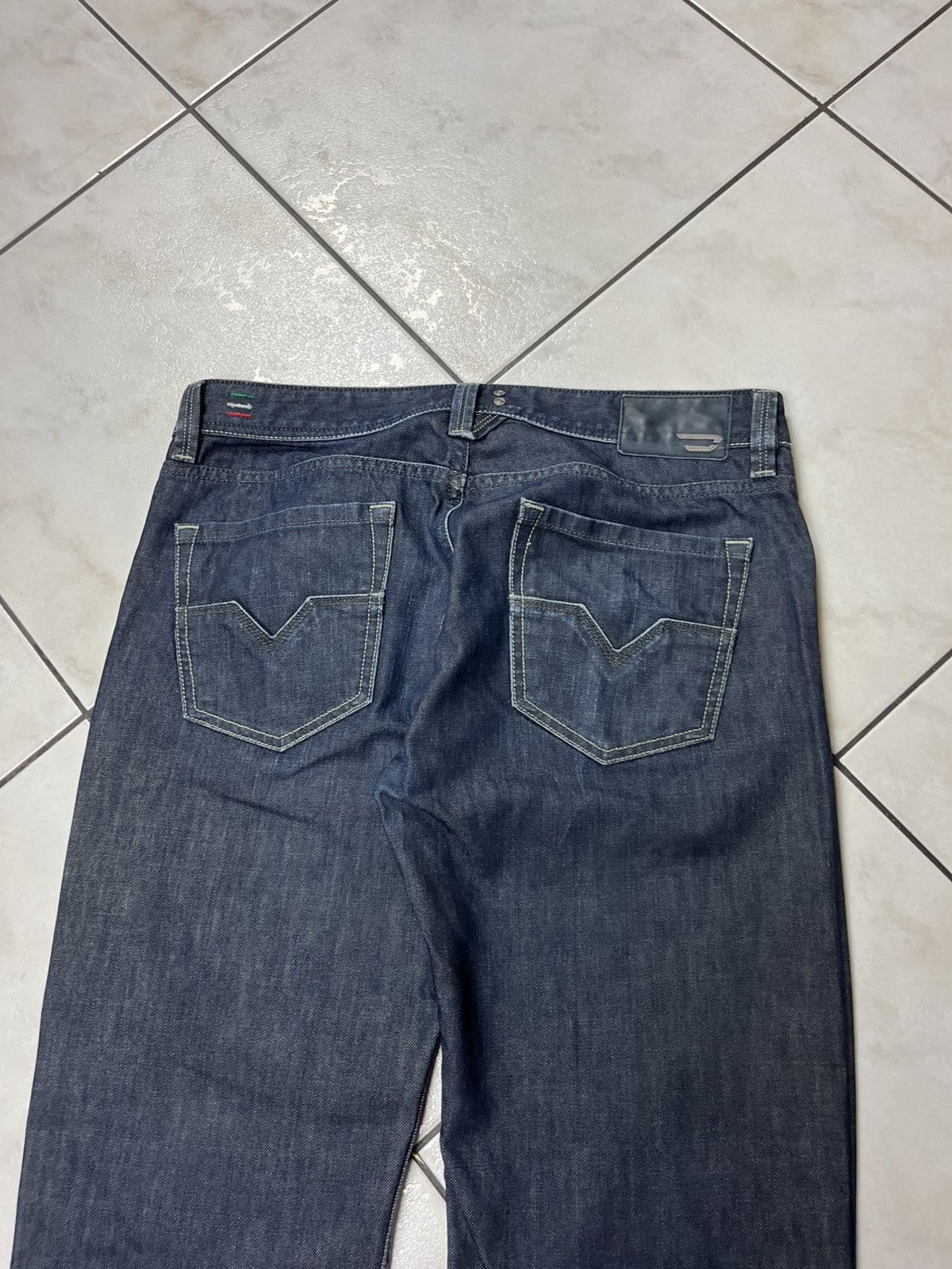 Diesel × Vintage Vintage Diesel larkee y2k waxed denim jeans pants goth navy Size US 32 / EU 48 - 12 Thumbnail