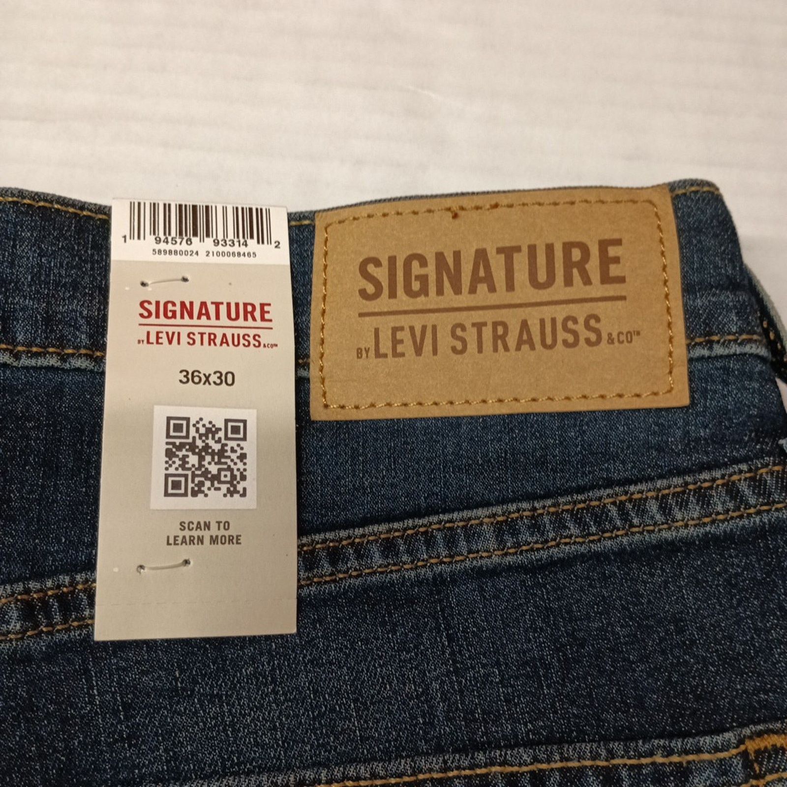 Levi's Signature By Levi Straight Jeans Mens 36x30 Blue Cotton Flex Size US 36 / EU 52 - 2 Thumbnail