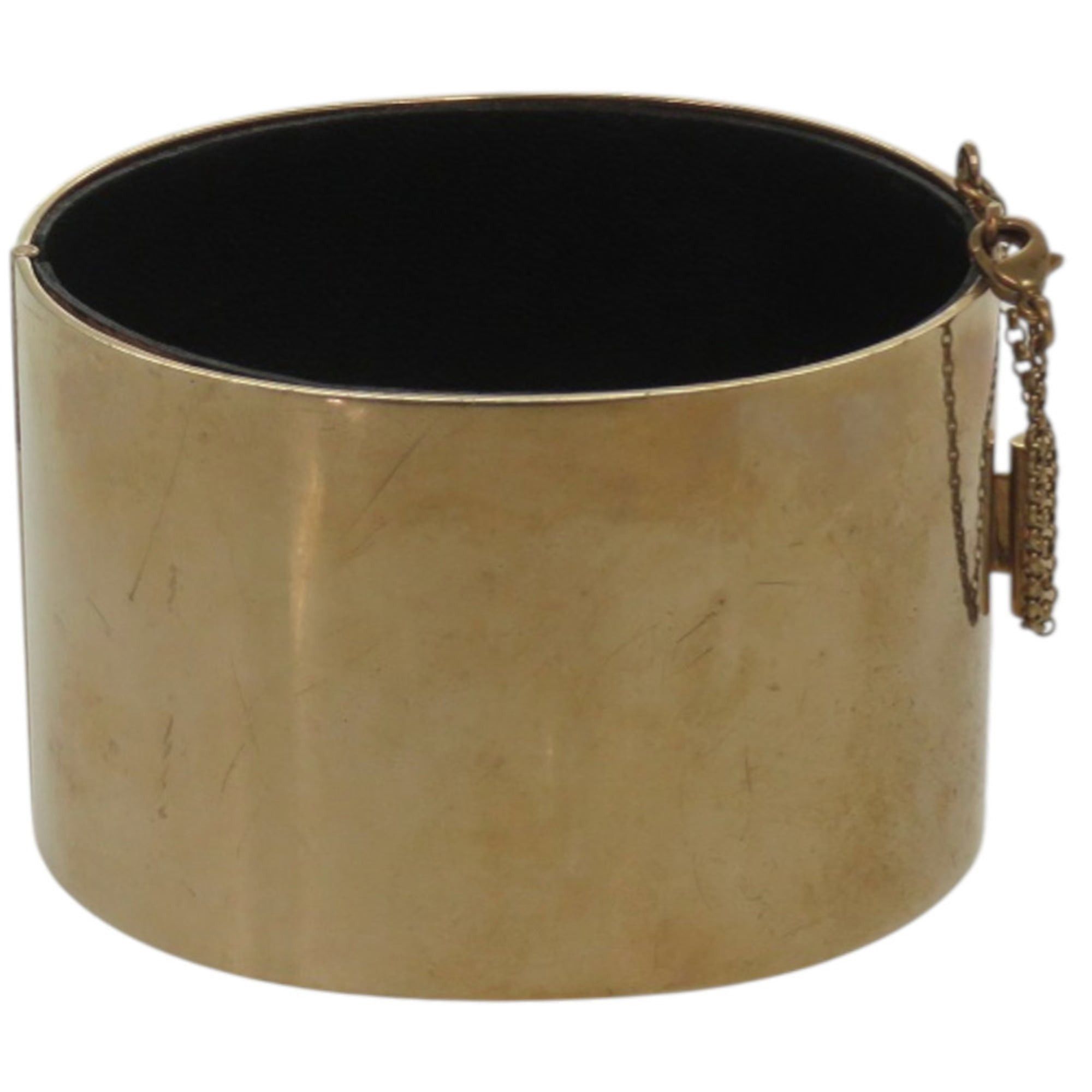 Celine Excellent condition Celine Manchette metal, leather and gold bangle 1233CELINE Size ONE SIZE - 1 Thumbnail