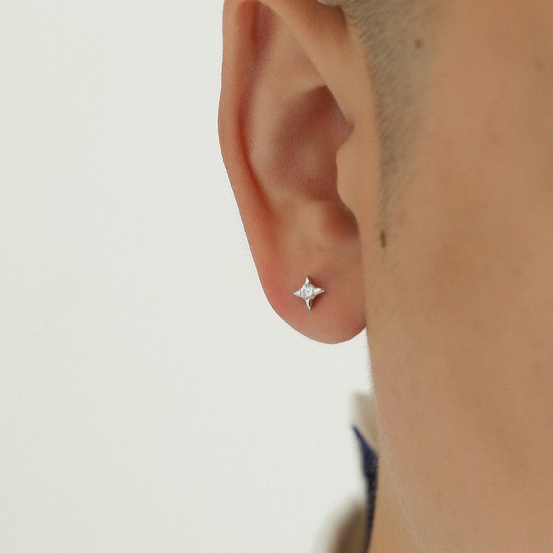 Jewelry × Sterling Silver New Trend Earrings One Pairs Chrome Jewelry Size ONE SIZE - 1 Thumbnail