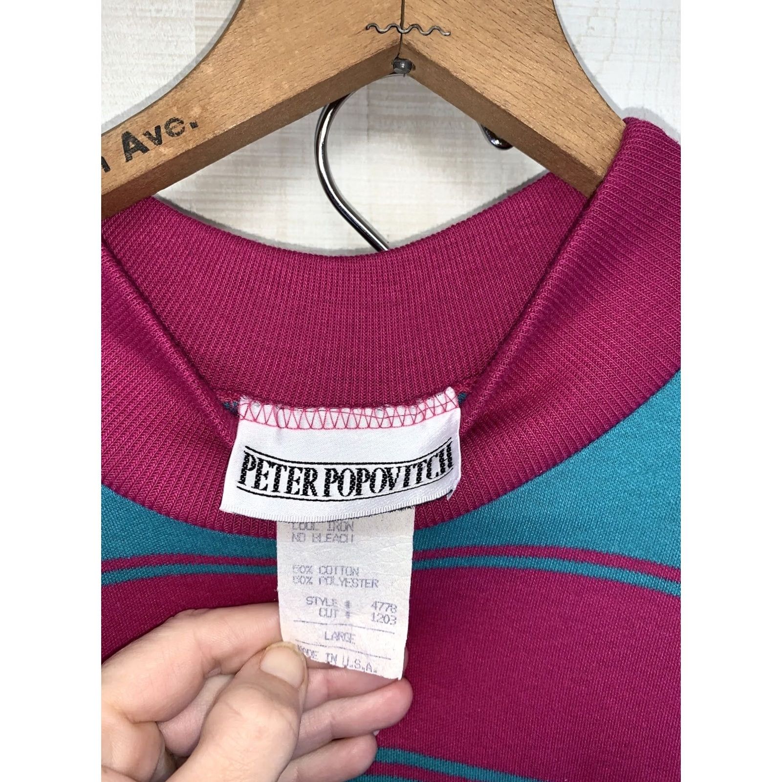 Vintage VINTAGE Peter Popvitch Womens L-Long Sleeve Skirt Set Pink Teal 1980-90s USA-7036 Ladies Mens Girls Womens Size L / US 10 / IT 46 - 2 Thumbnail