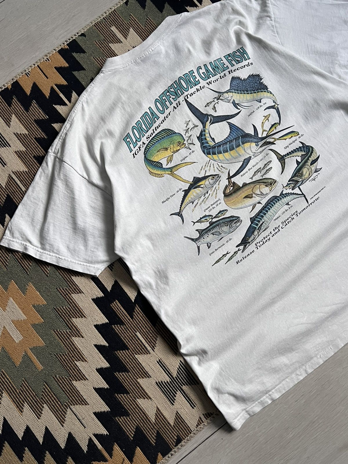 Lee × Vintage Vintage 1993 Lee Florida Offshore Game Fish T-shirt Size US XL / EU 56 / 4 - 7 Thumbnail