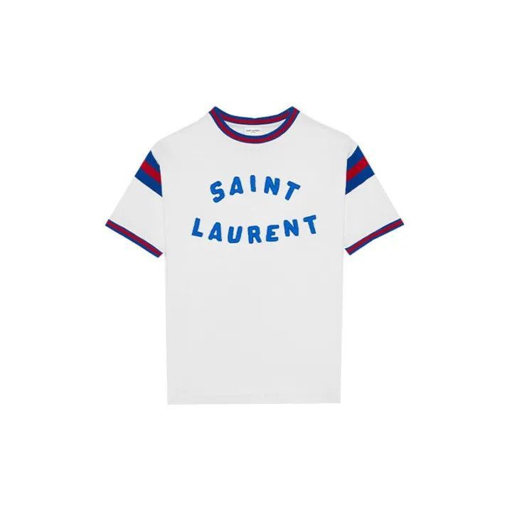 Saint Laurent Paris Saint Laurent White Graphic Short Sleeve T-Shirt -2507 Size L / US 10 / IT 46 - 7 Thumbnail
