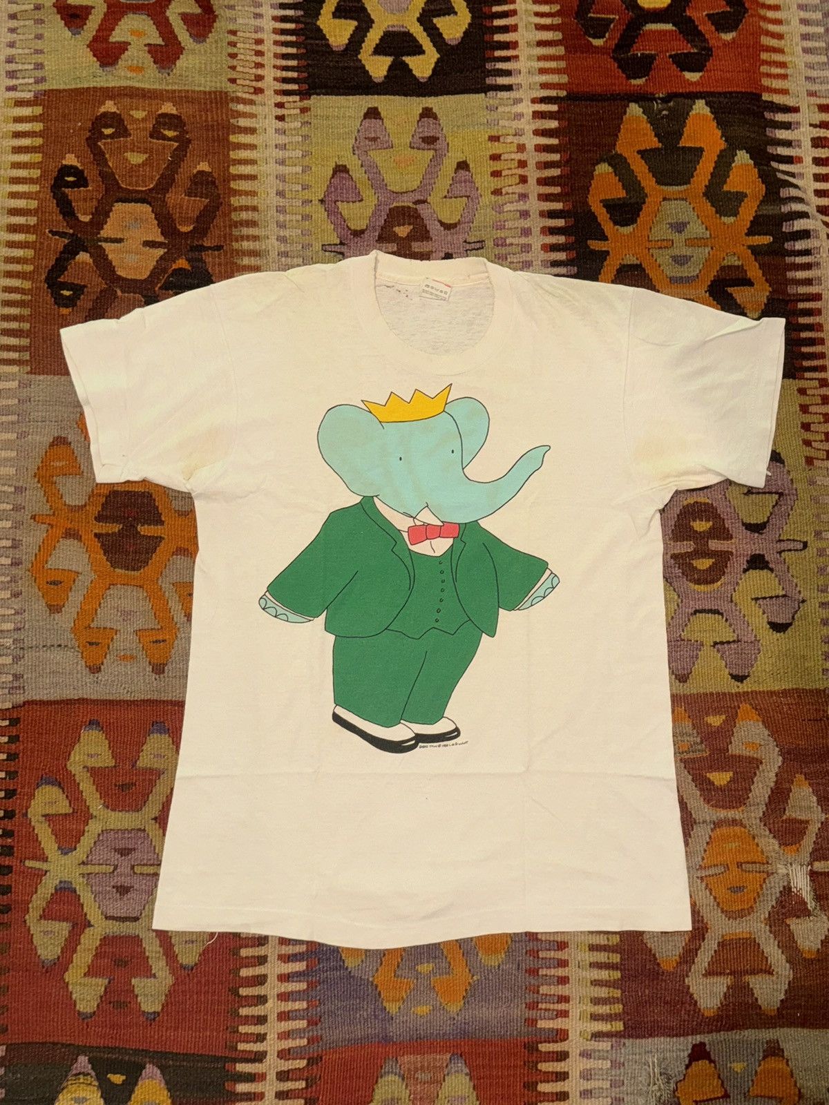 Vintage vintage babar 1988 rare t shirt sz L usa cartoon elephant Size US L / EU 52-54 / 3 - 1 Thumbnail