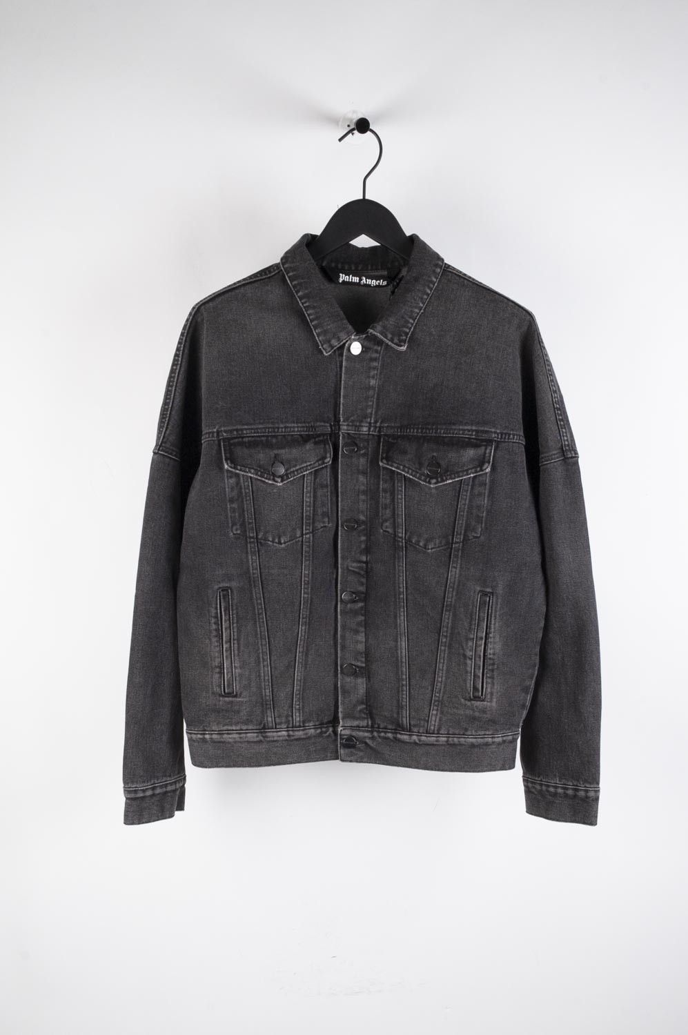 Palm Angels New Original Palm Angels Men Grey Denim Jacket Size M H3689 Size US M / EU 48-50 / 2 - 2 Thumbnail