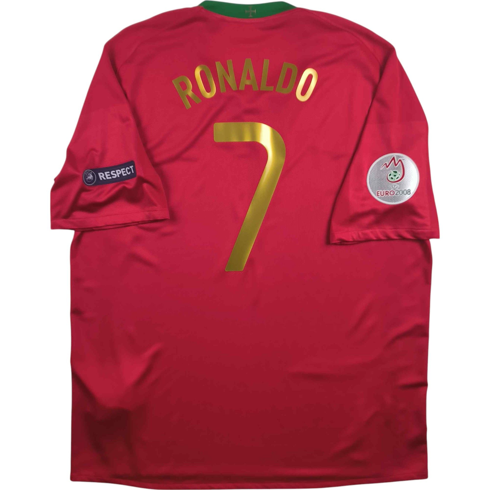 Portugal 2008-10 Nike home C.Ronaldo football jersey size XL
