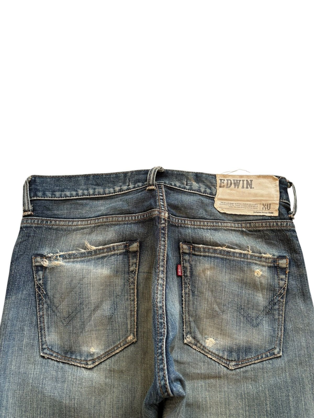 Edwin Exclusive Vintage Edwin Mud Wash Distressed Loose Jeans Size US 31 - 8 Thumbnail