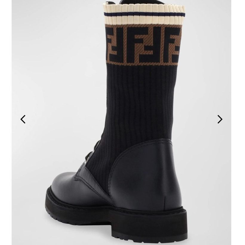 Fendi Fendi Leather Combat Boot with FF Cuff Size 40.5 Size US 9.5 / IT 39.5 - 3 Thumbnail