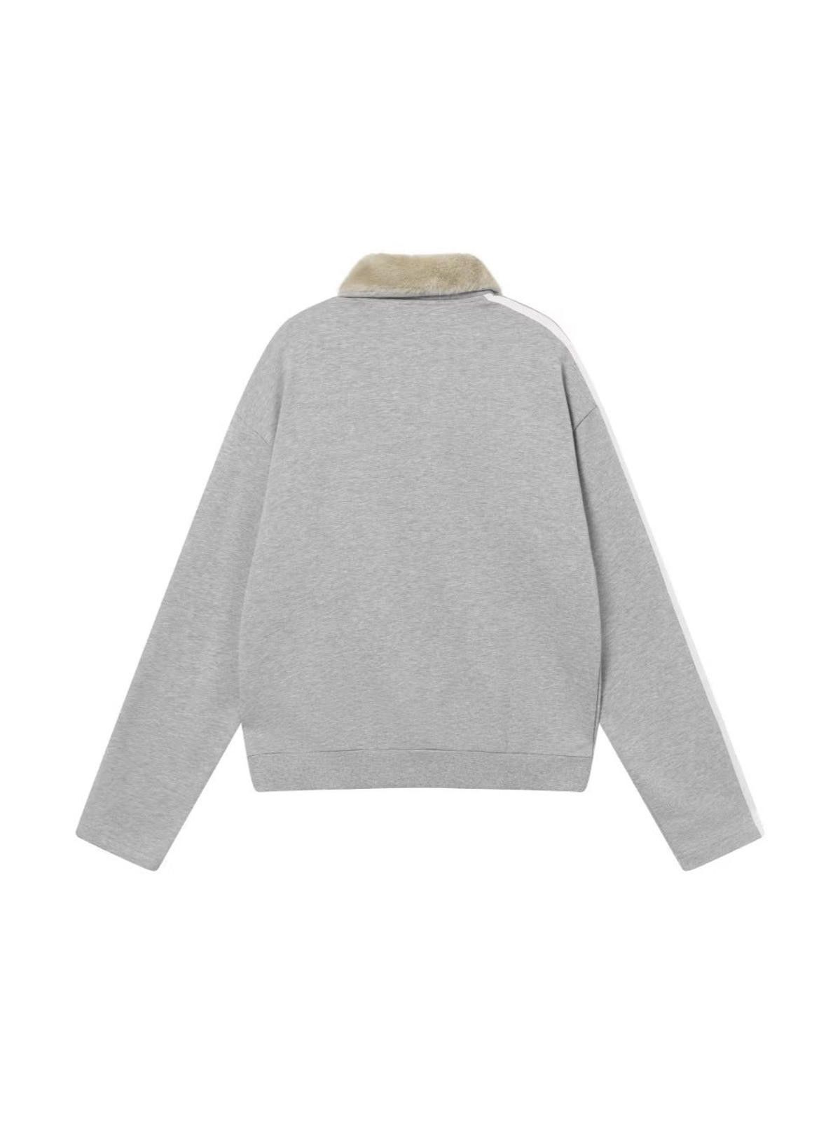 Other Gray Faux Fur Collar Sweatshirts, Casual Pullover Size US M / EU 48-50 / 2 - 2 Thumbnail