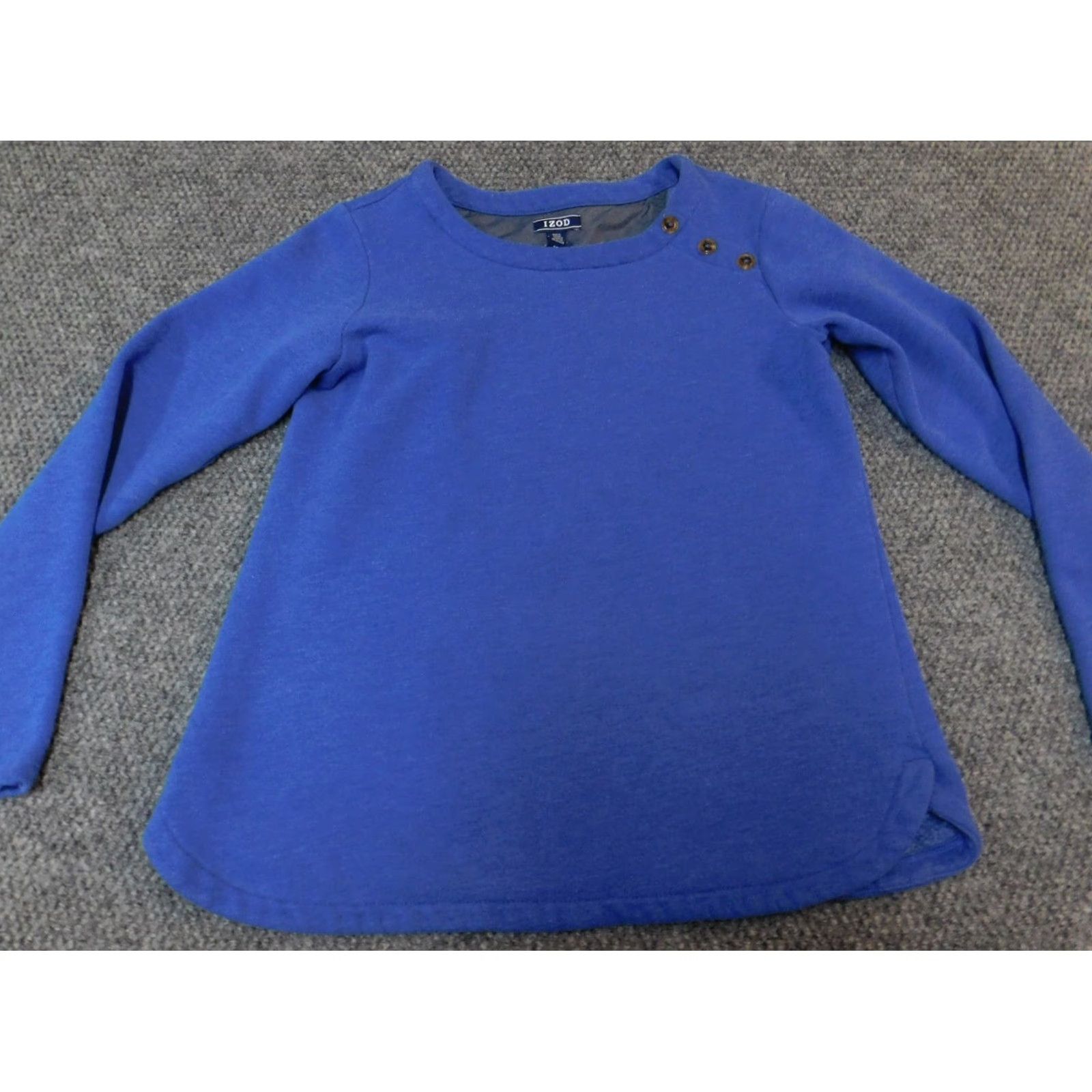 Izod IZOD Womens Sweater Small Blue Pullover Crew Neck Casual Classic Knit Raglan Sleeve Cuffed Logo Polyester Rayon Winter - Mens/Goffs Size S / US 4 / IT 40 - 2 Thumbnail