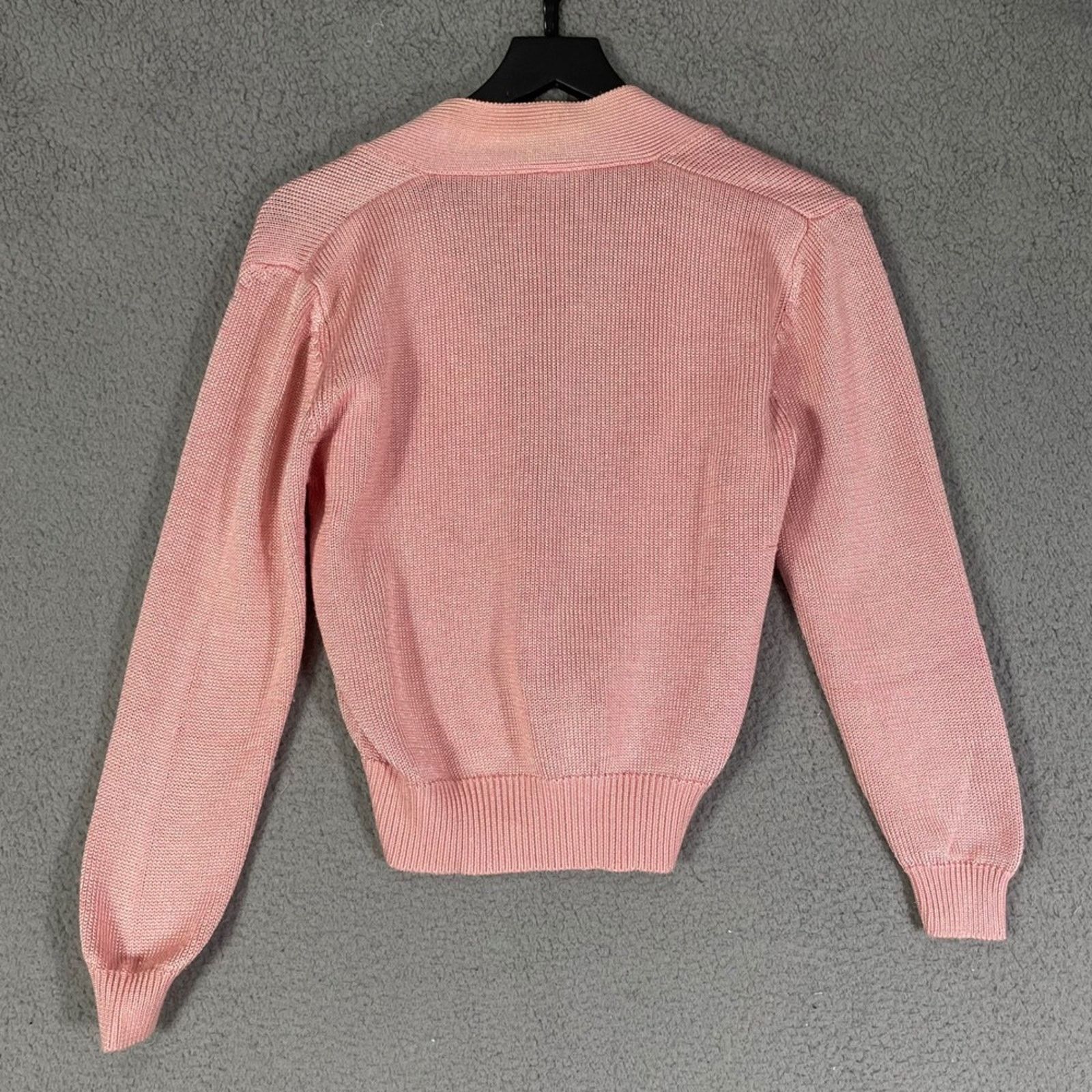Vintage Nancy Knits Vintage Pink Cardigan Sweater Rayon Small 80's Size S / US 4 / IT 40 - 9 Thumbnail