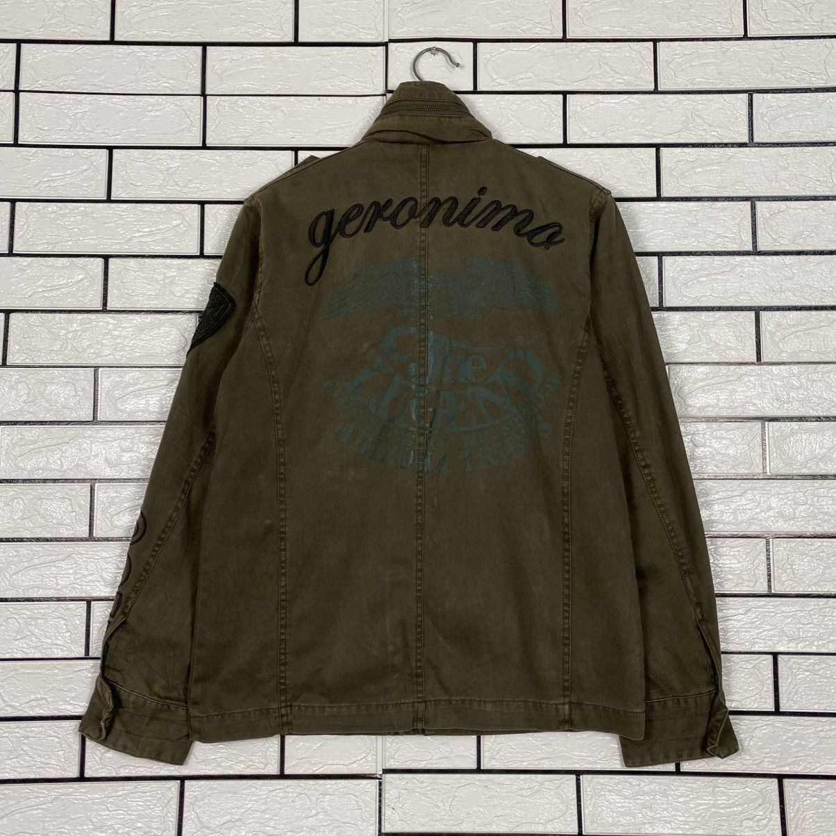 Japanese Brand 📌Vintage Biker Jacket Arizona Tribes Geronimo Big Logo Size US M / EU 48-50 / 2 - 1 Thumbnail