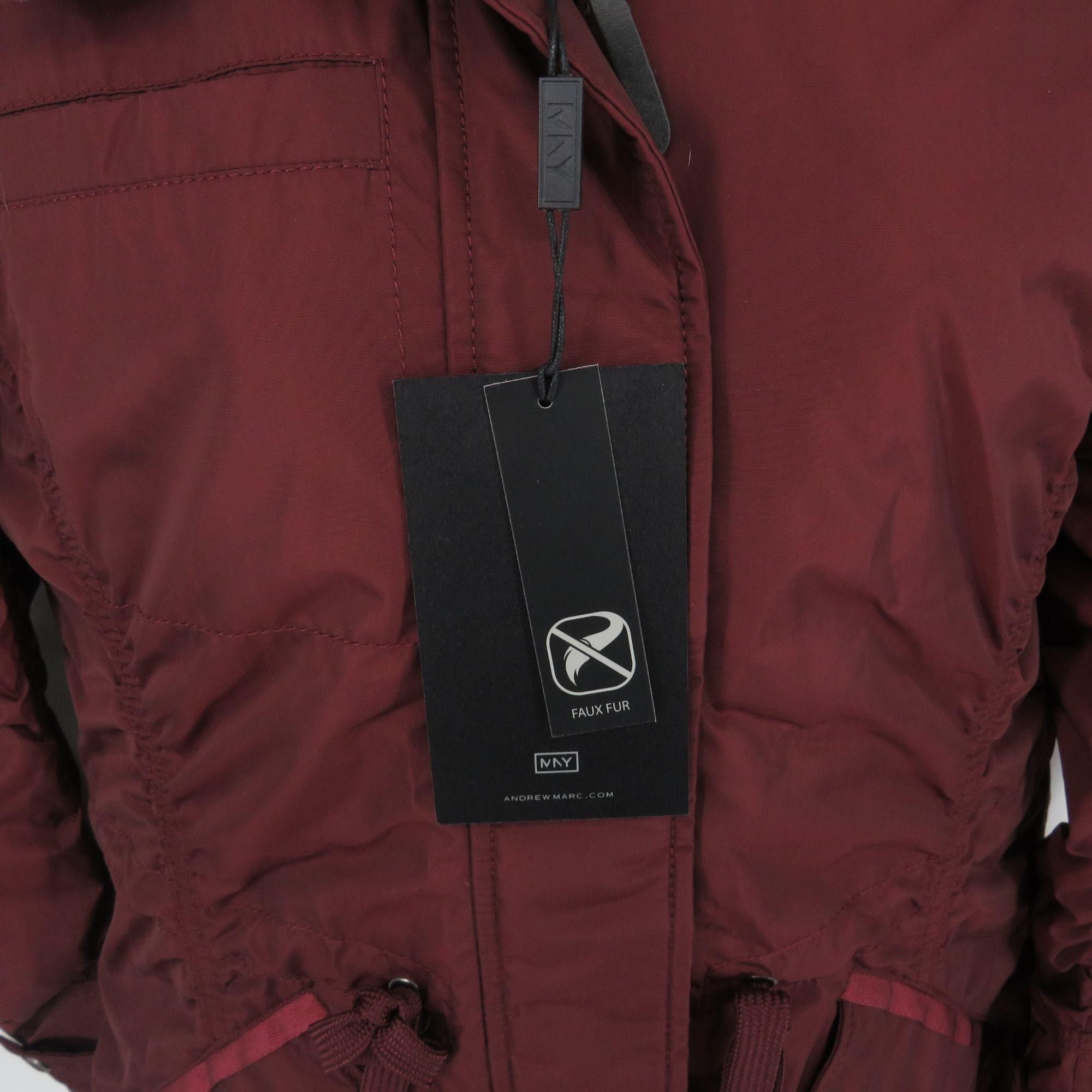 Other Marc New York Womens Burgundy Hooded Coat W/ Faux Fur Collar Size XS / US 0-2 / IT 36-38 - 7 Thumbnail