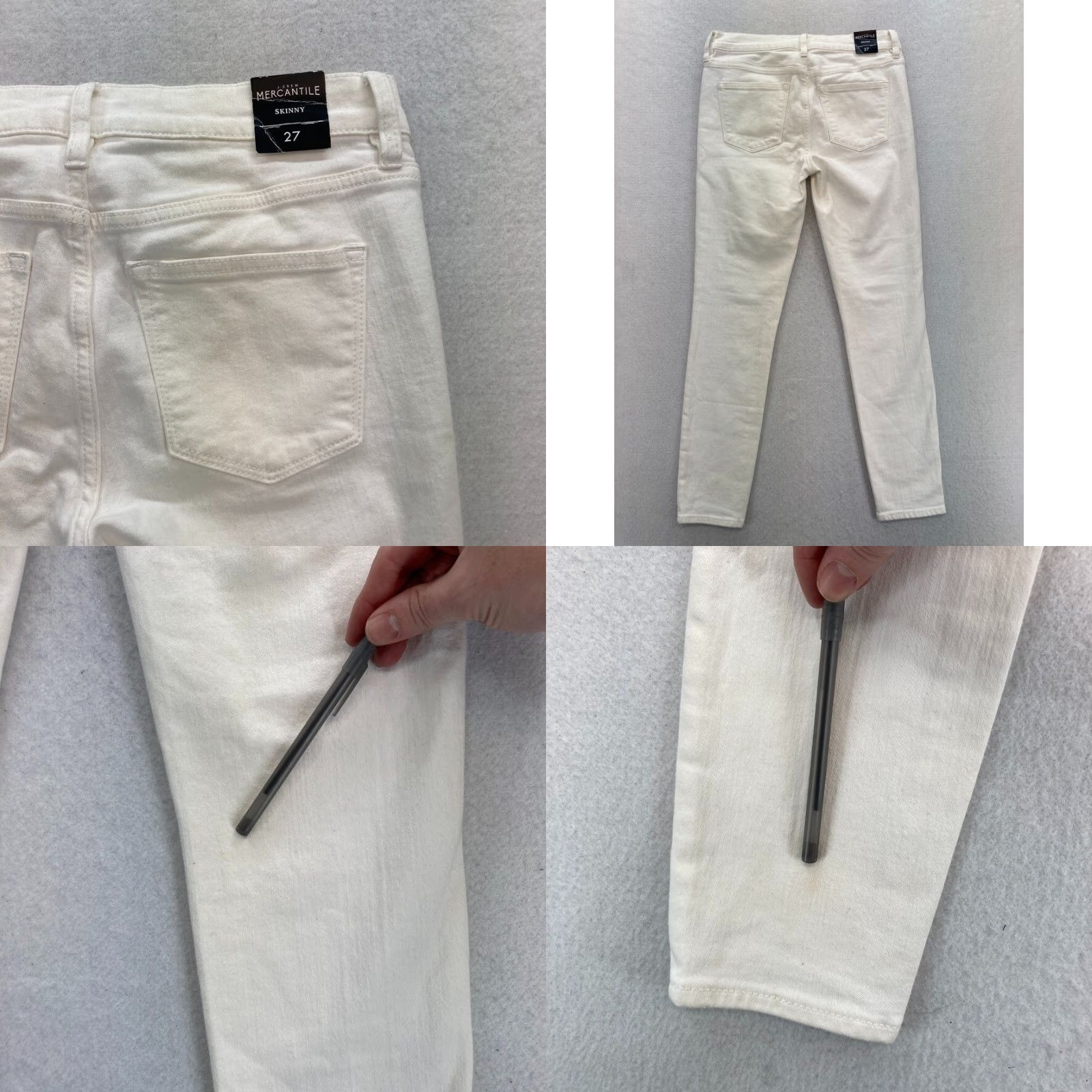 J.Crew j.Crew Mercantile Women White Stretch Denim Skinny Jeans Mid Rise 27 NWT Jeans California? Size 27" / US 4 / IT 40 - 9 Thumbnail