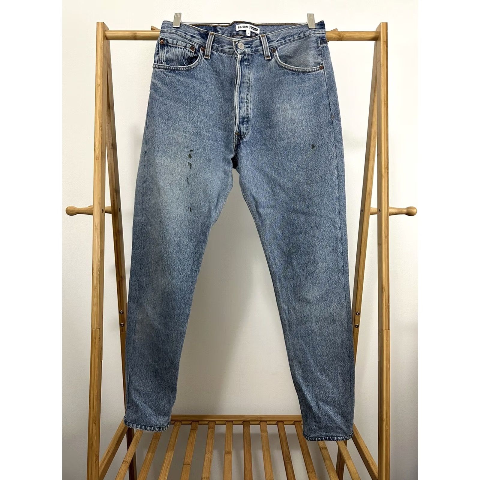 Levi's Levi's Redone Jeans 29 x 29.5 Blue Straight Button Fly USA Made Jeans Women 29 Blue Straight Size 29" - 2 Thumbnail