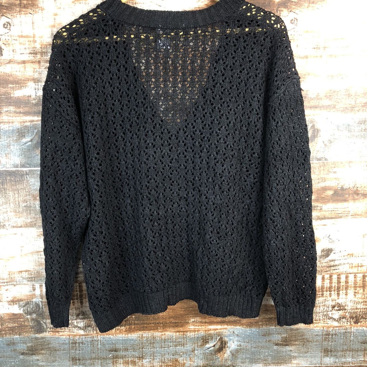 Comme Ca Ism Comme ca Du Mode Black crochet Cardigan Knitwear #A2322 Size US L / EU 52-54 / 3 - 14 Thumbnail