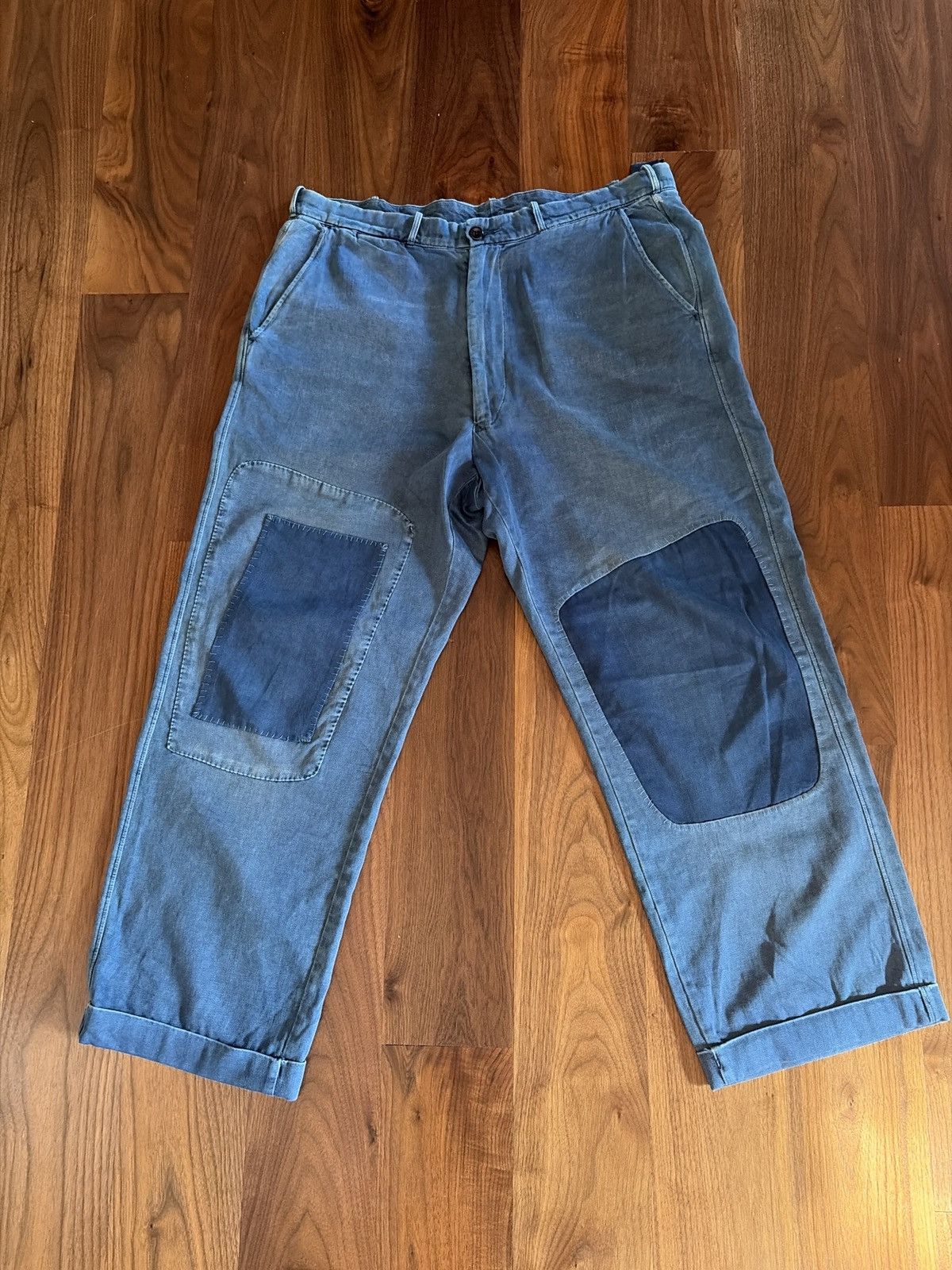 Levi's Levis indigo dyed patched denim trouser Size US 33 - 1 Thumbnail