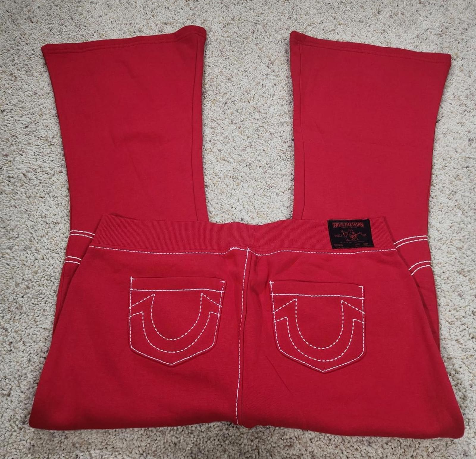 True Religion NEW True Religion Pull-On Flare Jeans Red Anniversary XL Size 40" / US 18 - 1 Thumbnail