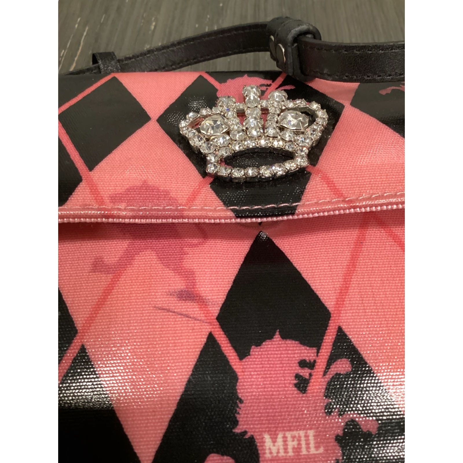 Vintage VINTAGE My Flat In London Jan Haedrich Medium Bag Pink Purse Quilted Canvas Adult Unisex 7.5 4 inches Everyday Size ONE SIZE - 4 Thumbnail