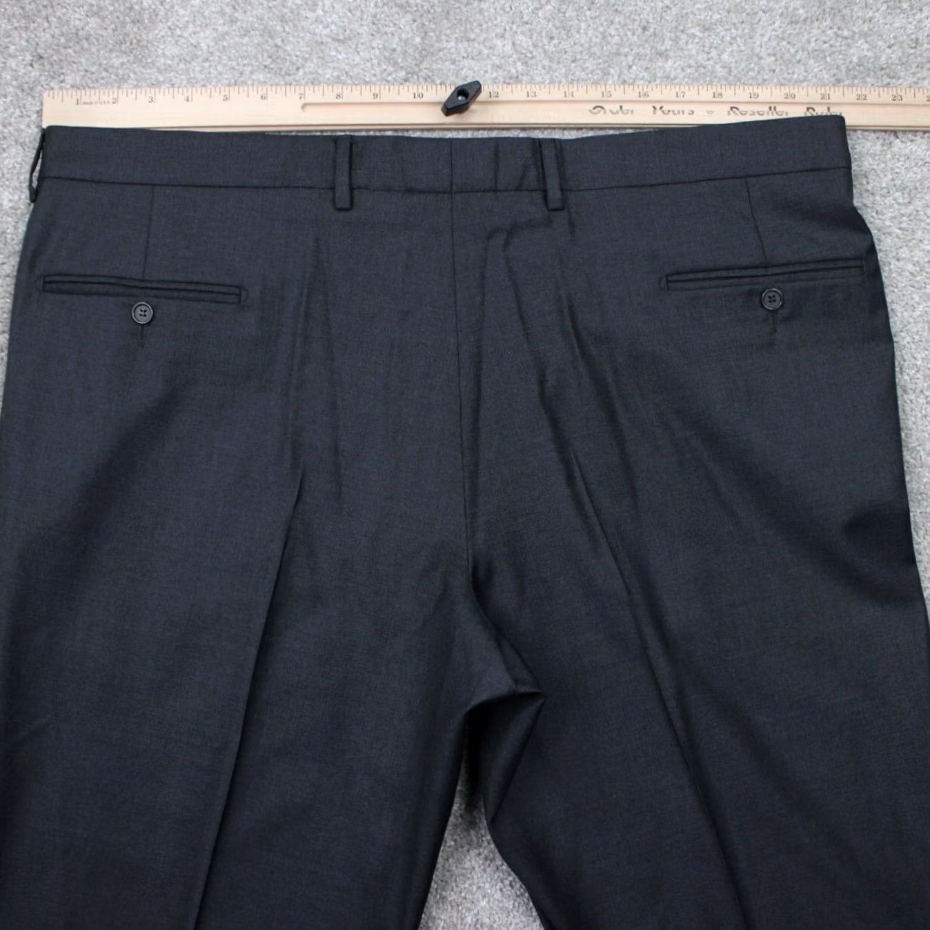 Vintage Guabello Pants Men 42 Gray Flat Front Wool 30" Inseam Dress Pants - Relaxed Fit, Solid, 100% Wool, Zip Closure, Machine Washable, Brand Guabello Size US 42 / EU 58 - 7 Thumbnail