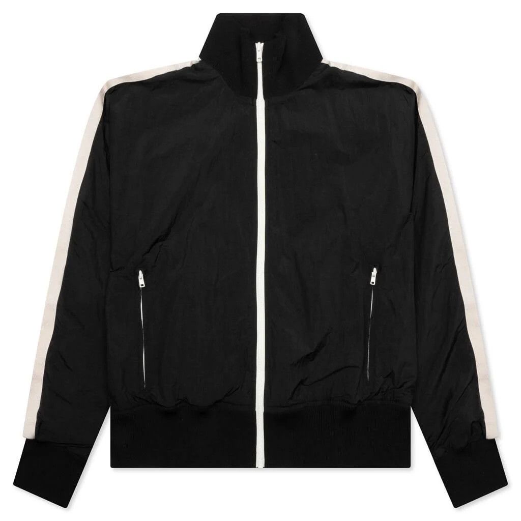 image of Palm Angels O1Mle0424 Curved Logo Track Jacket In Black/white, Men's (Size XS)