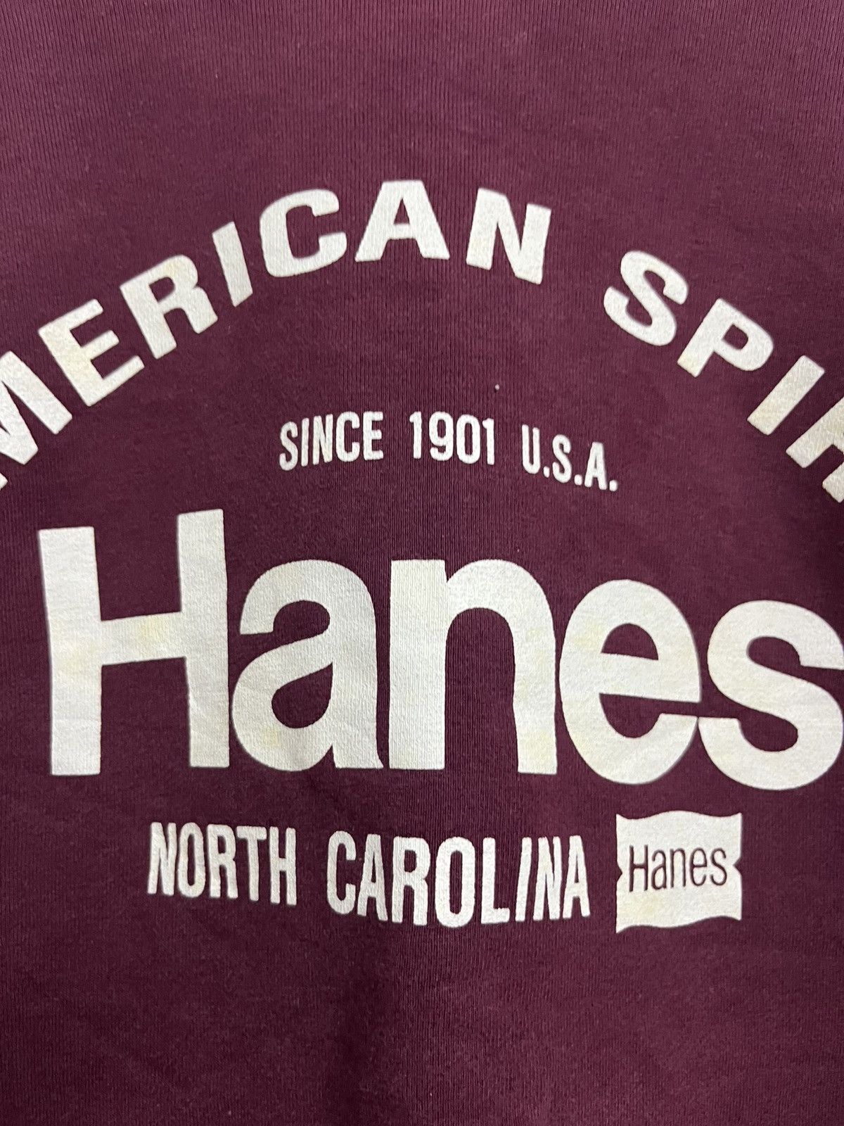 Hanes 💥Steal💥 Vintage 90s HANES AMERICAN SPIRIT Maroon Pullover Size US L / EU 52-54 / 3 - 5 Thumbnail