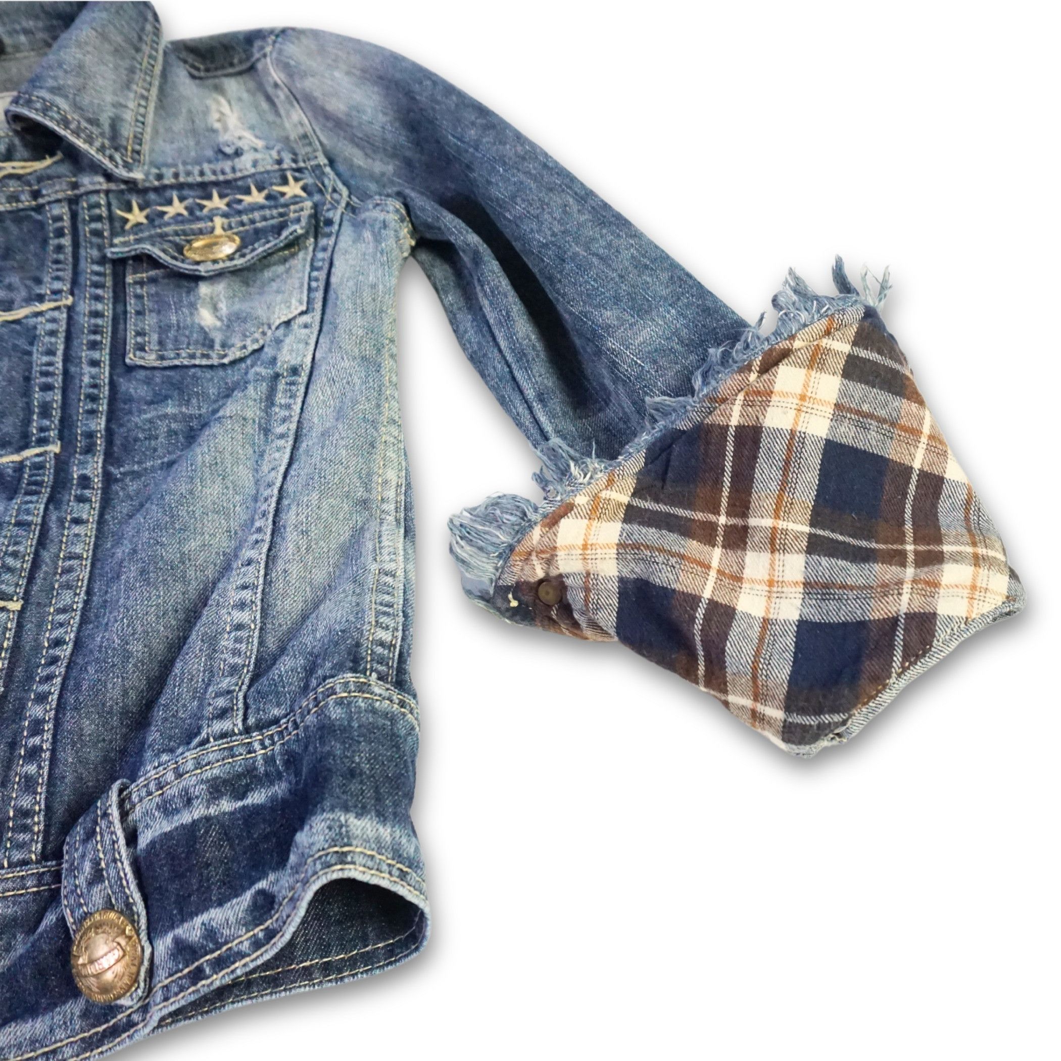 Japanese Brand GARULA Ripped & Distressed Women Denim Jacket Size XS / US 0-2 / IT 36-38 - 7 Thumbnail