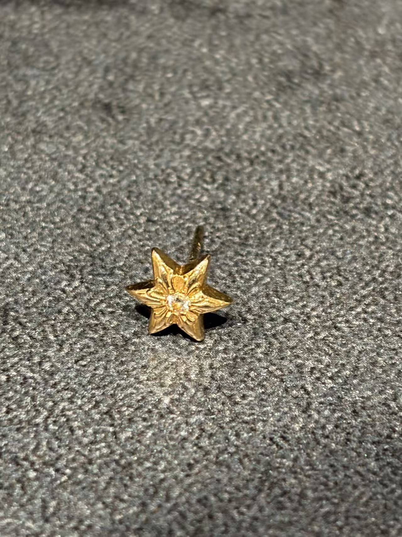 Chrome Hearts Chrome Hearts 22K Gold Hexagram Diamond Star Earring Stud Size ONE SIZE - 5 Thumbnail