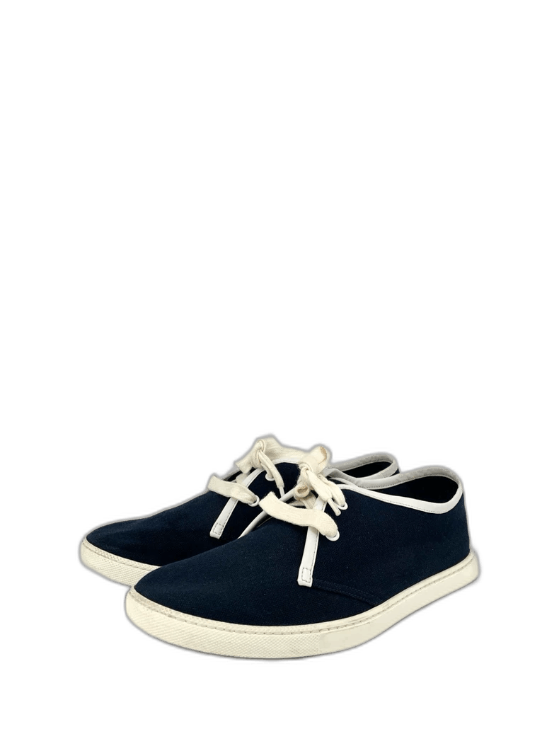 Hermes Hermes Size 42 Logo Decorated Dark Blue Laced Canvas Sneakers Size US 8.5 / EU 41-42 - 1 Thumbnail
