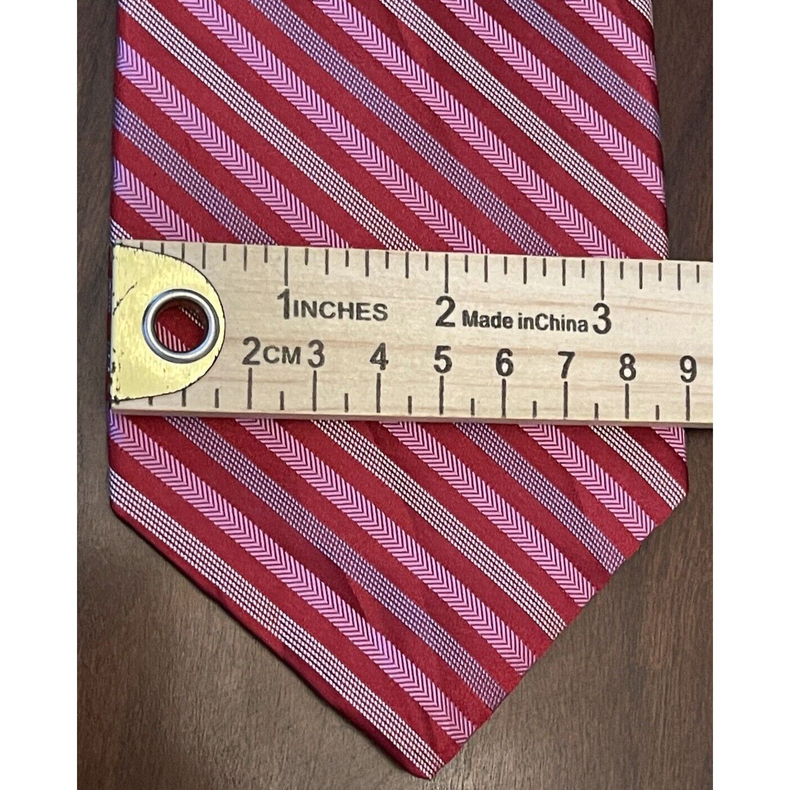 DKNY Dkny Red Pink 100% Silk Men’s Neck Tie Made In Usa Size ONE SIZE - 4 Thumbnail