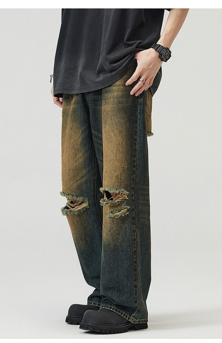 Japanese Brand × Jean Washed distressed straight loose ripped jeans Size US 32 / EU 48 - 2 Thumbnail