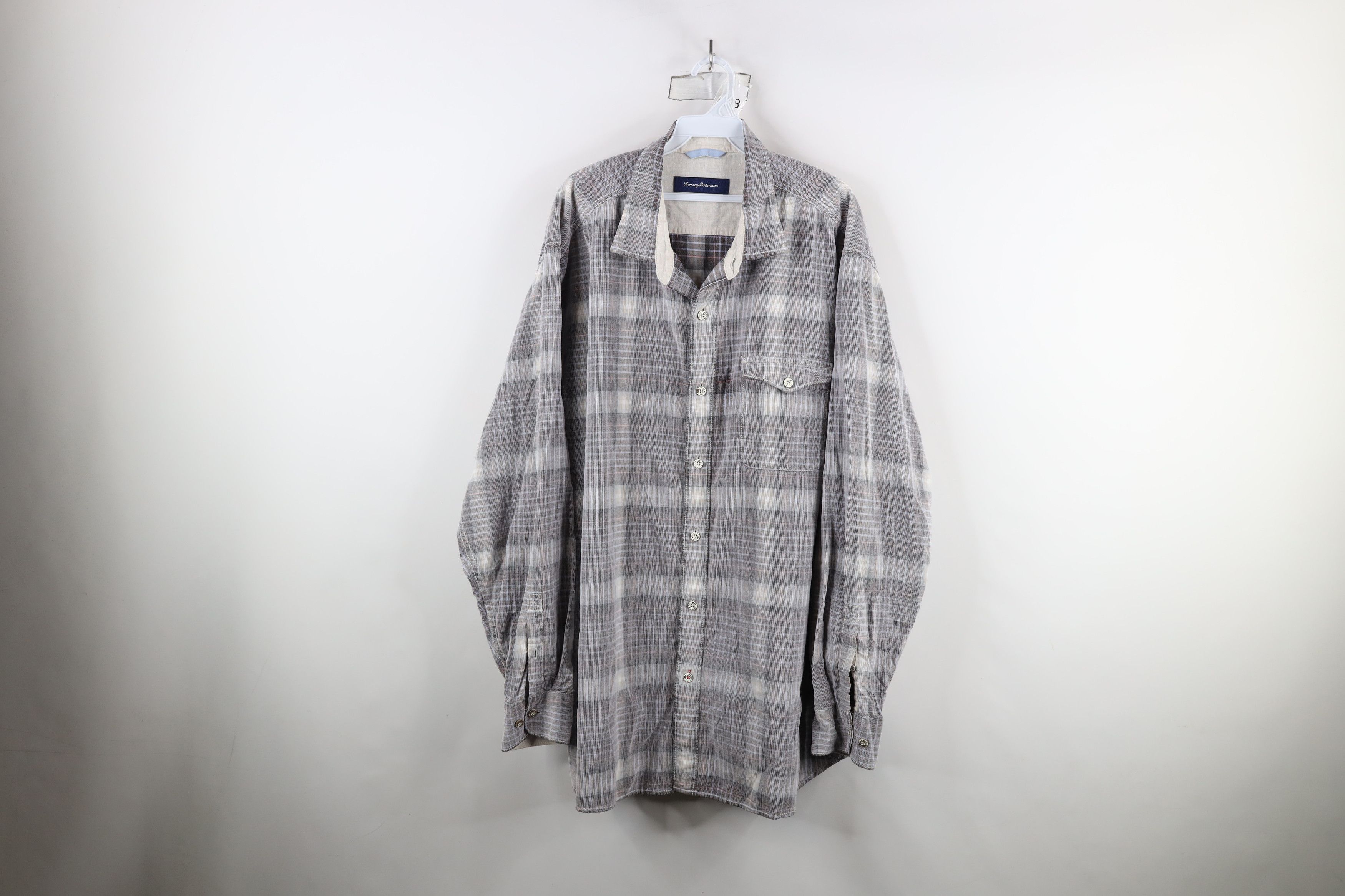 Tommy Bahama × Vintage Vintage Tommy Bahama Corduroy Collared Button Shirt Plaid Size US XXL / EU 58 / 5 - 1 Thumbnail