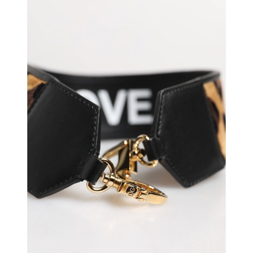 Dolce & Gabbana Dolce & Gabbana Black Leopard Print Reversible Bag Shoulder Size ONE SIZE - 4 Thumbnail