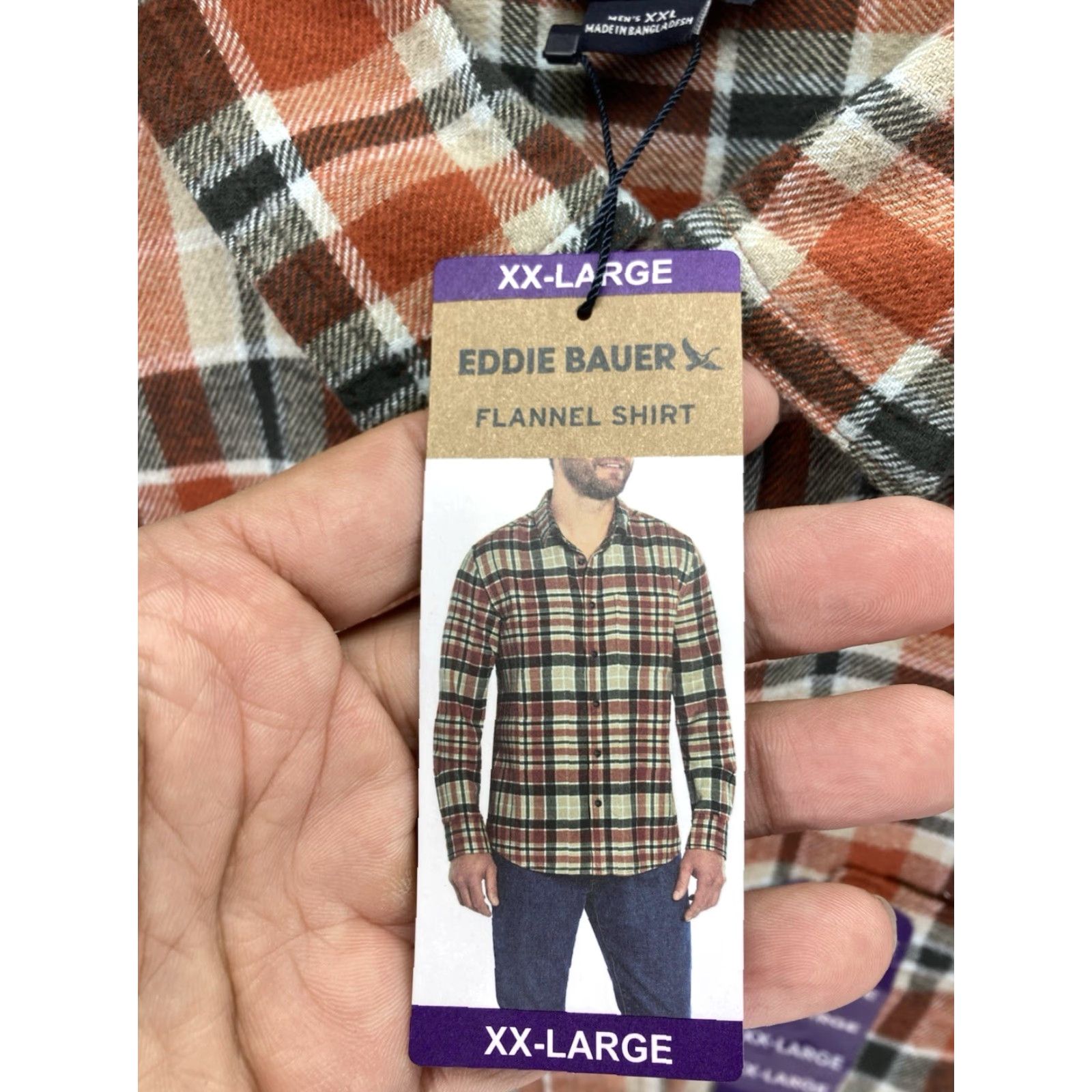 Eddie Bauer Eddie Bauer Flannel Shirt Men 2XL Orange Plaid Long Sleeve Button NWT Shirt Size US XXL / EU 58 / 5 - 5 Thumbnail