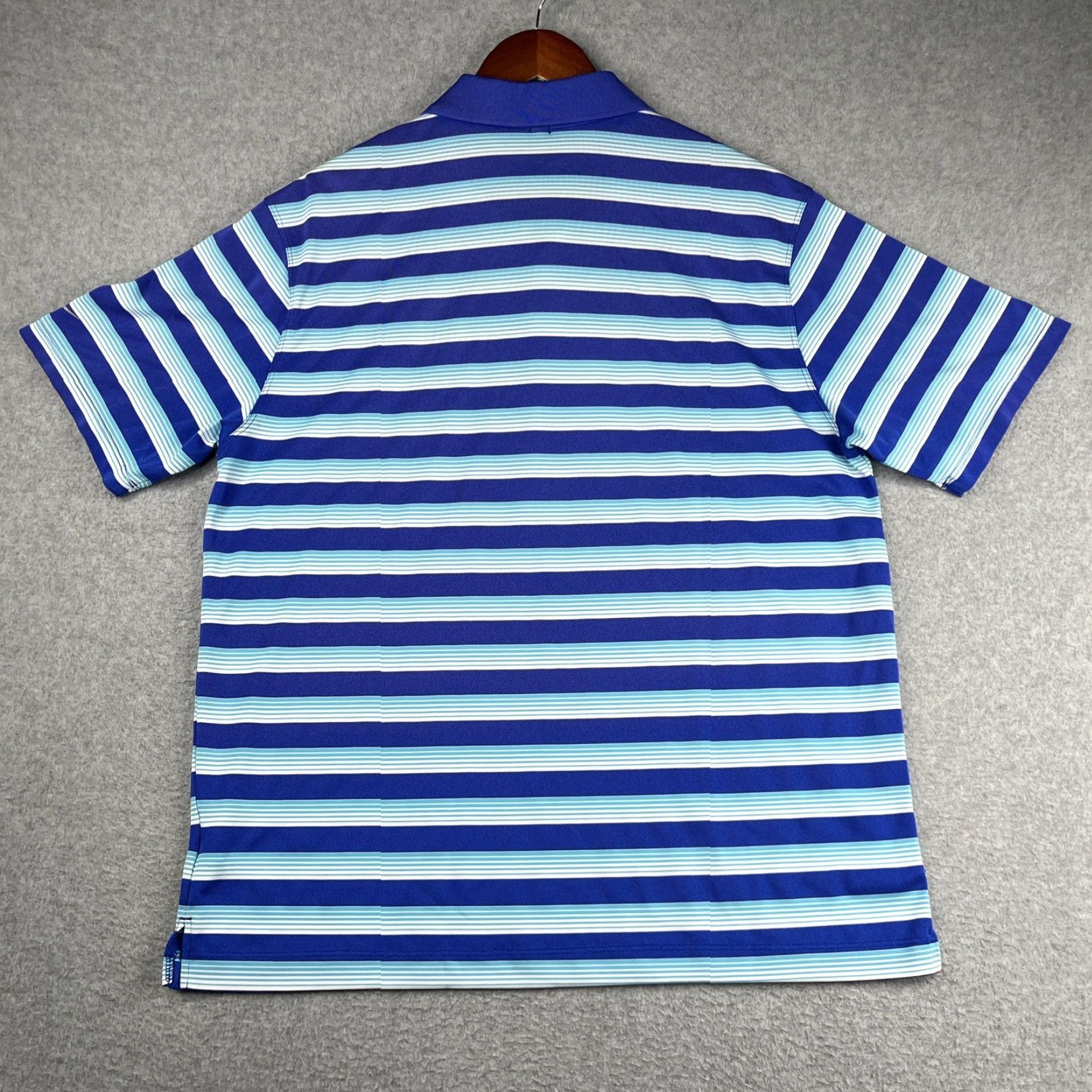 Nike Nike Golf Tour Performance Polo Shirt Mens L Blue Striped Size US L / EU 52-54 / 3 - 7 Thumbnail
