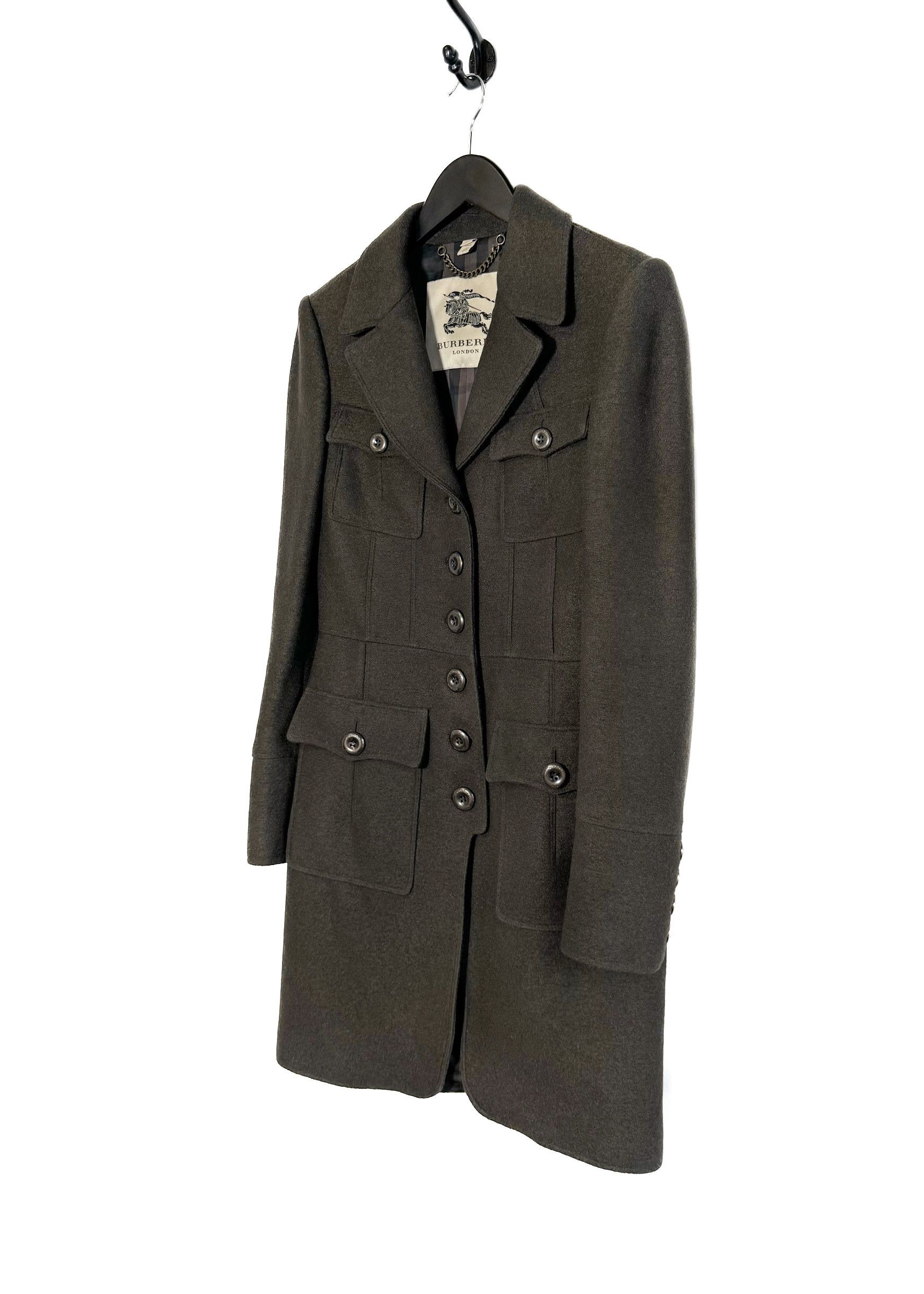 Burberry Burberry London Green Sunningford Wool Military Officer Coat Size S / US 4 / IT 40 - 3 Thumbnail