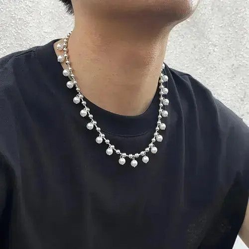 Jewelry Small Big Chain Necklace in Silver, Men's