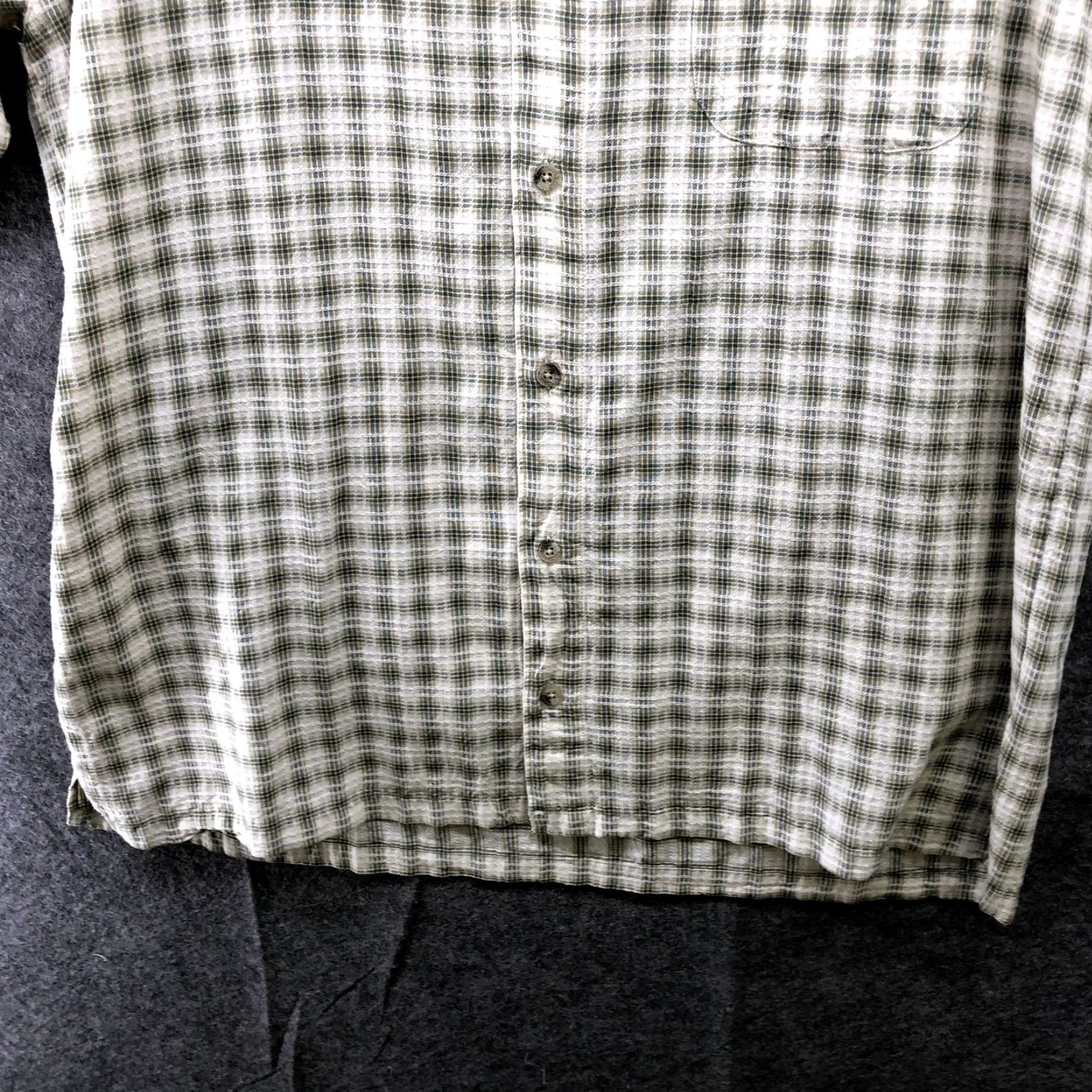 Vintage Columbia Short Sleeve Button Down Shirt Mens XL Beige Green Plaid Cotton Summer Size US XL / EU 56 / 4 - 4 Thumbnail