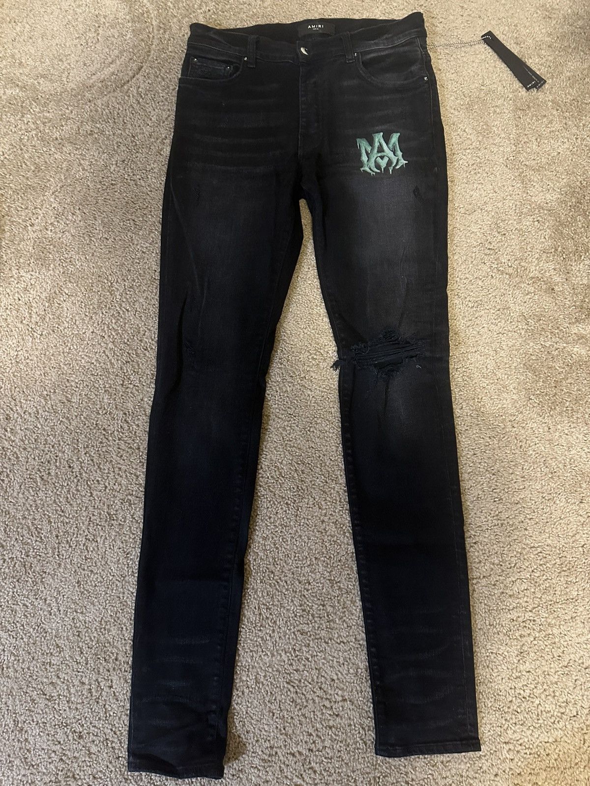 Amiri Amiri Watercolor Logo Jeans Size US 32 / EU 48 - 1 Thumbnail