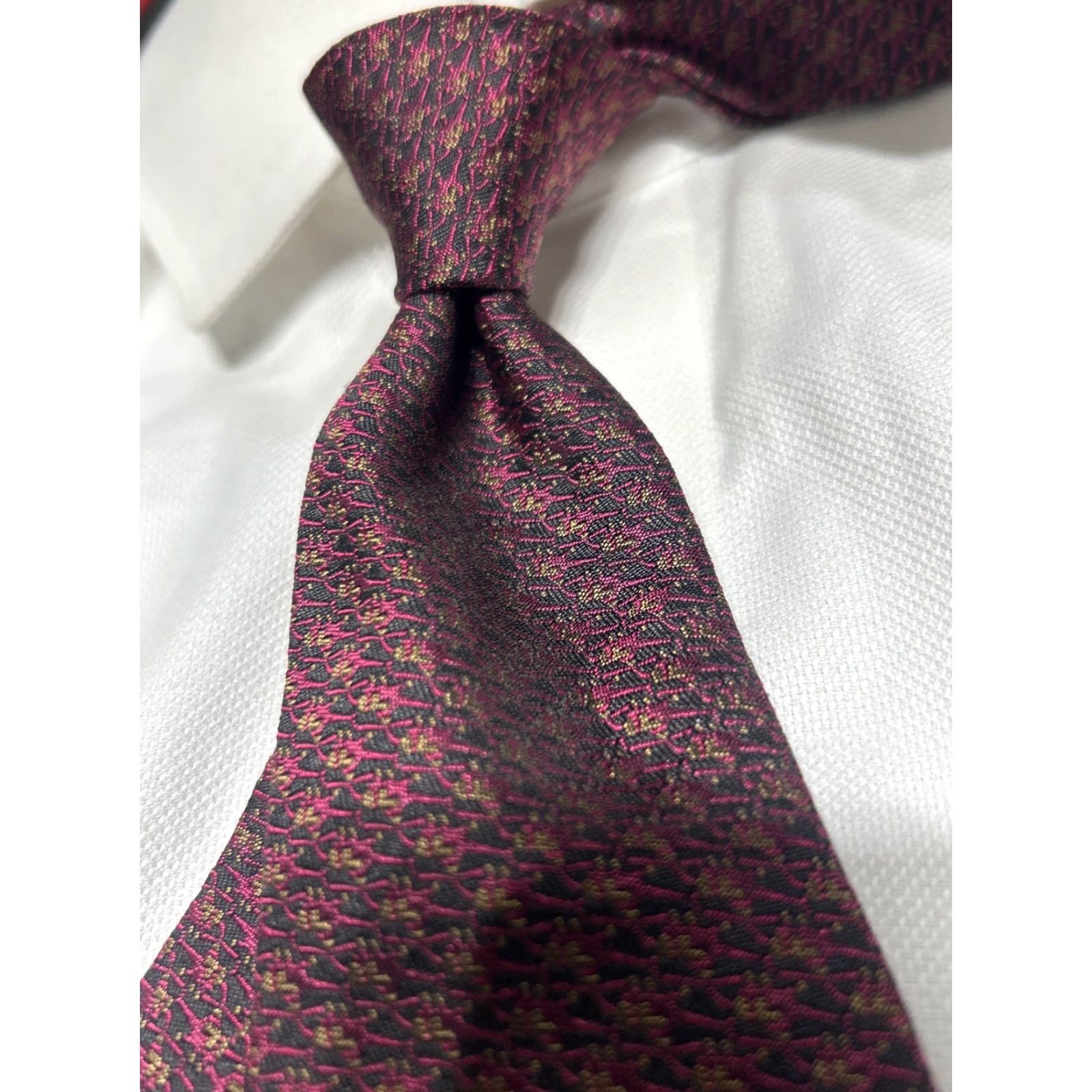 Vintage Mirage Tie Mens Silk 100% Made In Italy Gray 9.5cm Short 148cm Preppy Elegance Milano Firenze Nuova 2000s Size ONE SIZE - 8 Thumbnail
