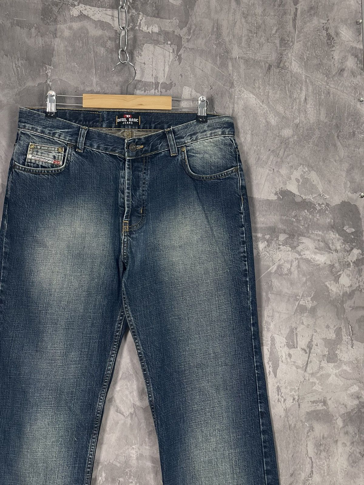 Diesel × Vintage Y2K Vintage Diesel Embroidered Logo Distressed Denim Jeans Size US 34 / EU 50 - 4 Thumbnail